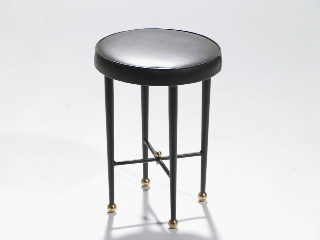 French Jacques Adnet leather desk vanity with stool 1940s
