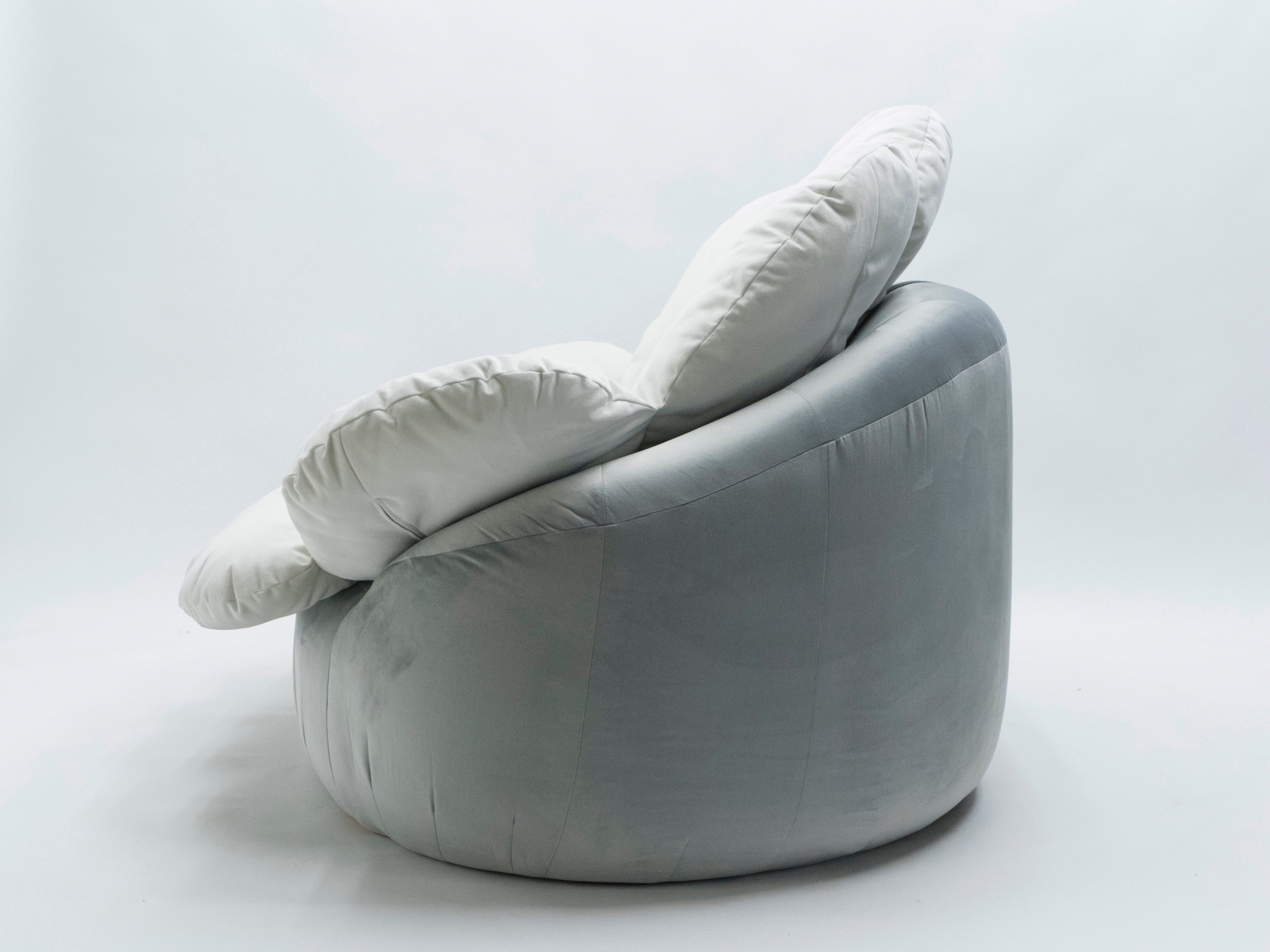 Unique velvet flower Sofa by Raphael Raffel for Honore Paris late 1970s