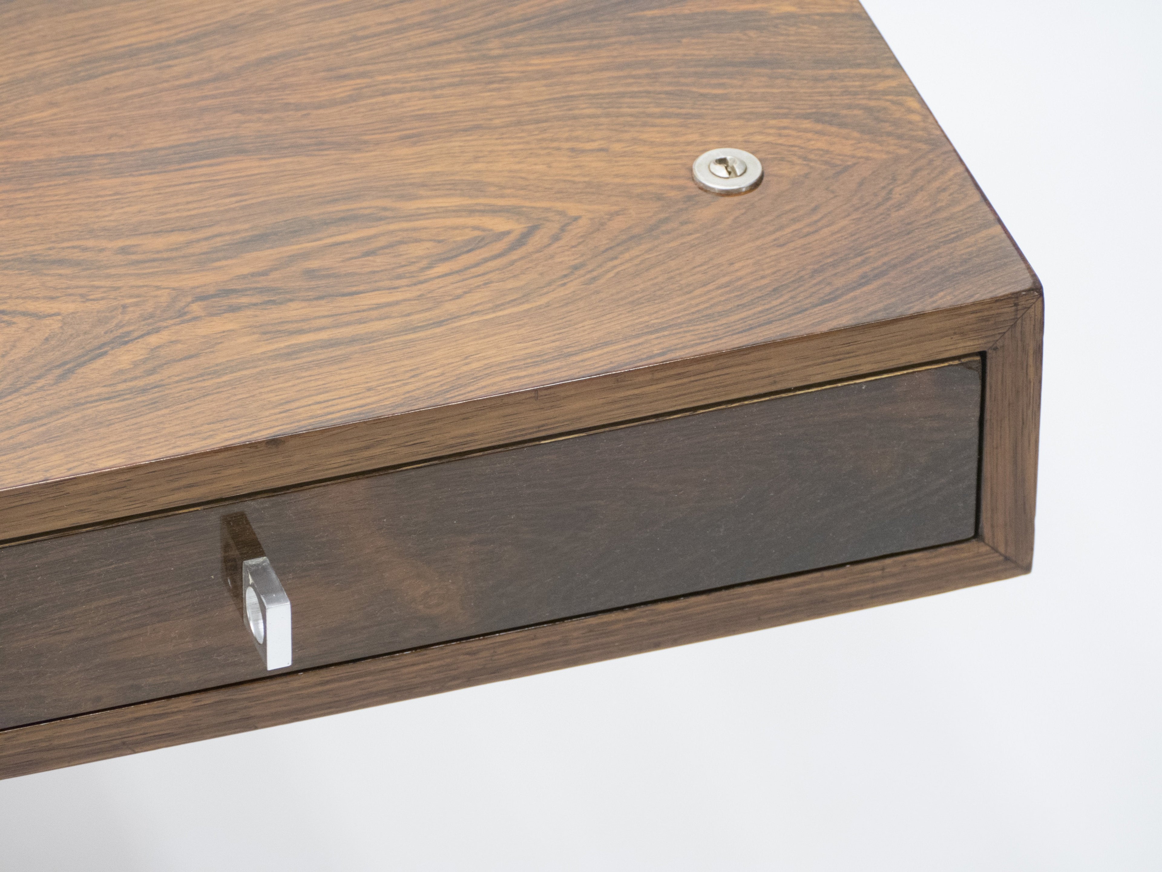 Unique Bodil Kjaer Rosewood chrome desk E. Pedersen & Søn Denmark 1960s