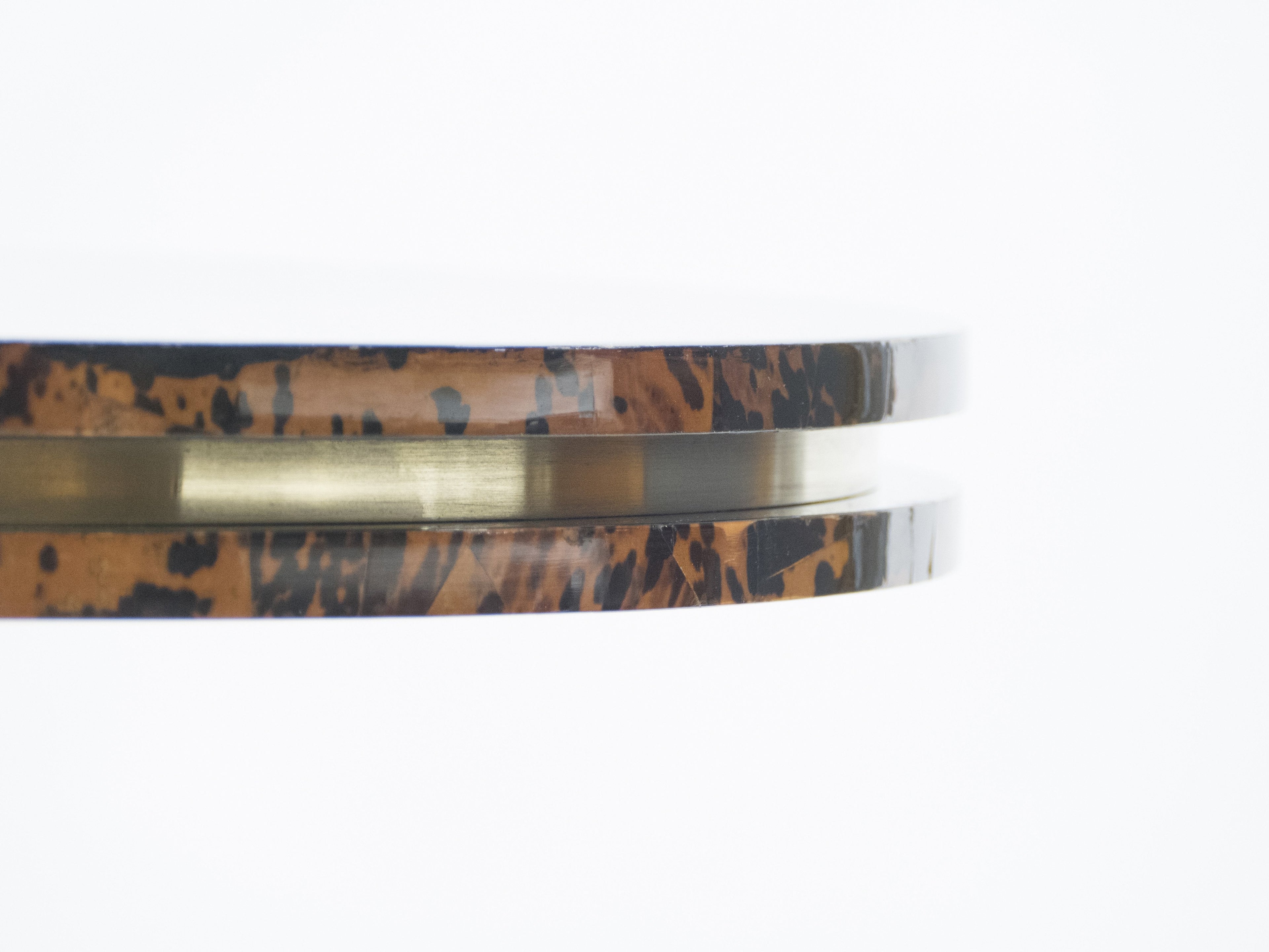 Unique Italian Dining table brass tortoise shells by Ottini Milano 1973