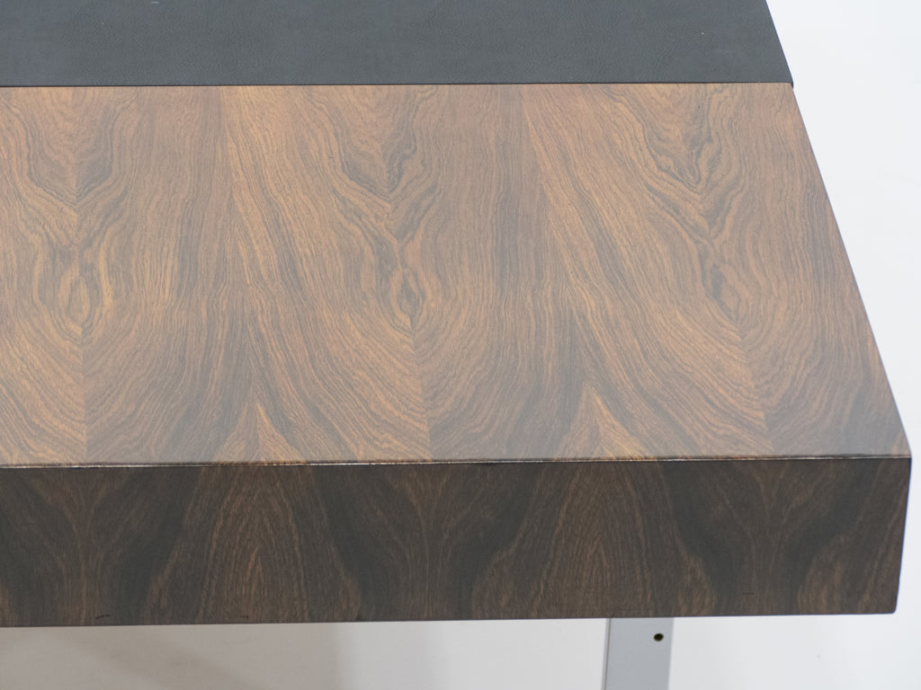 Unique Bodil Kjaer Rosewood chrome desk E. Pedersen & Søn Denmark 1960s