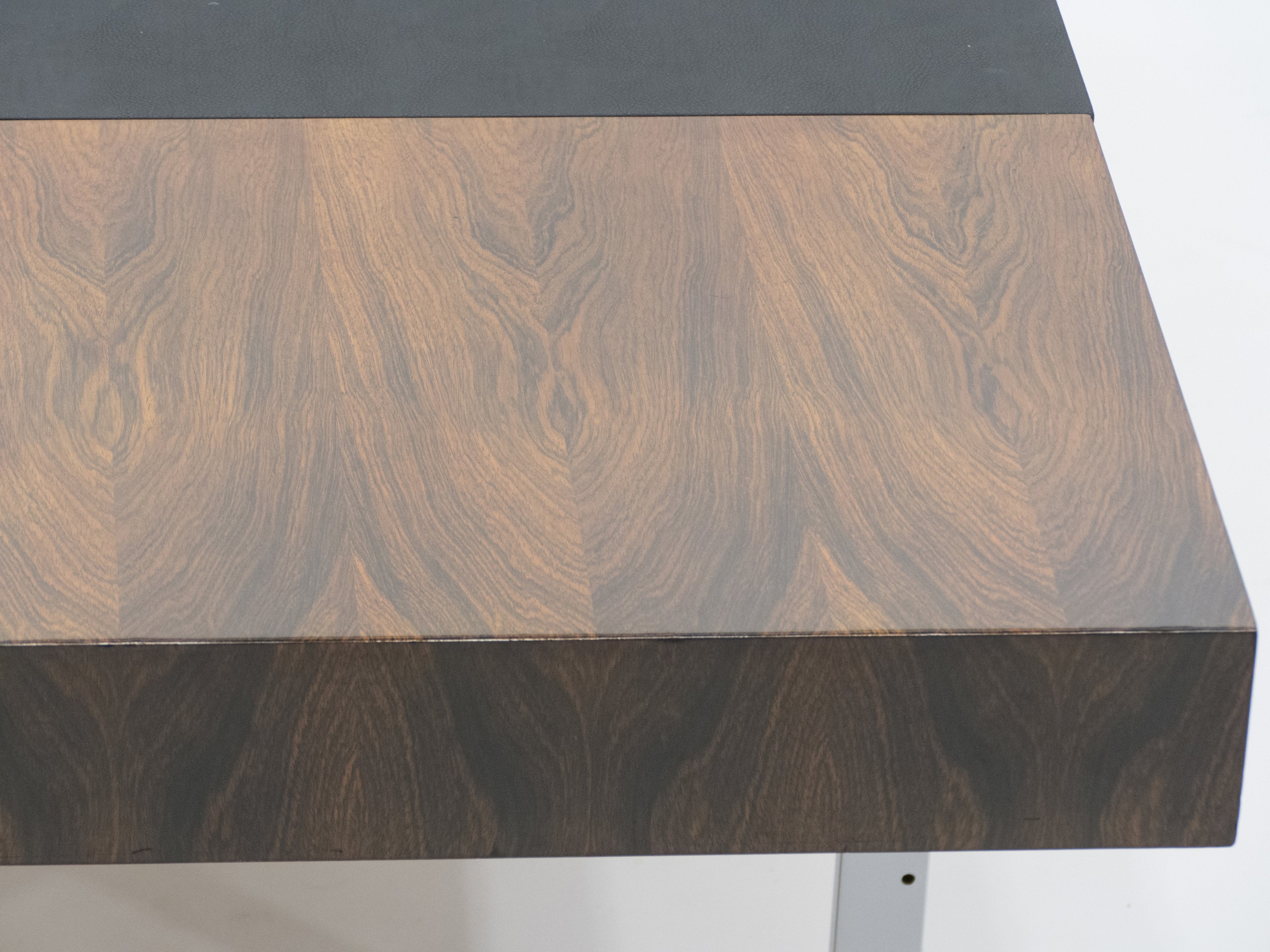 Unique Bodil Kjaer Rosewood chrome desk E. Pedersen & Søn Denmark 1960s