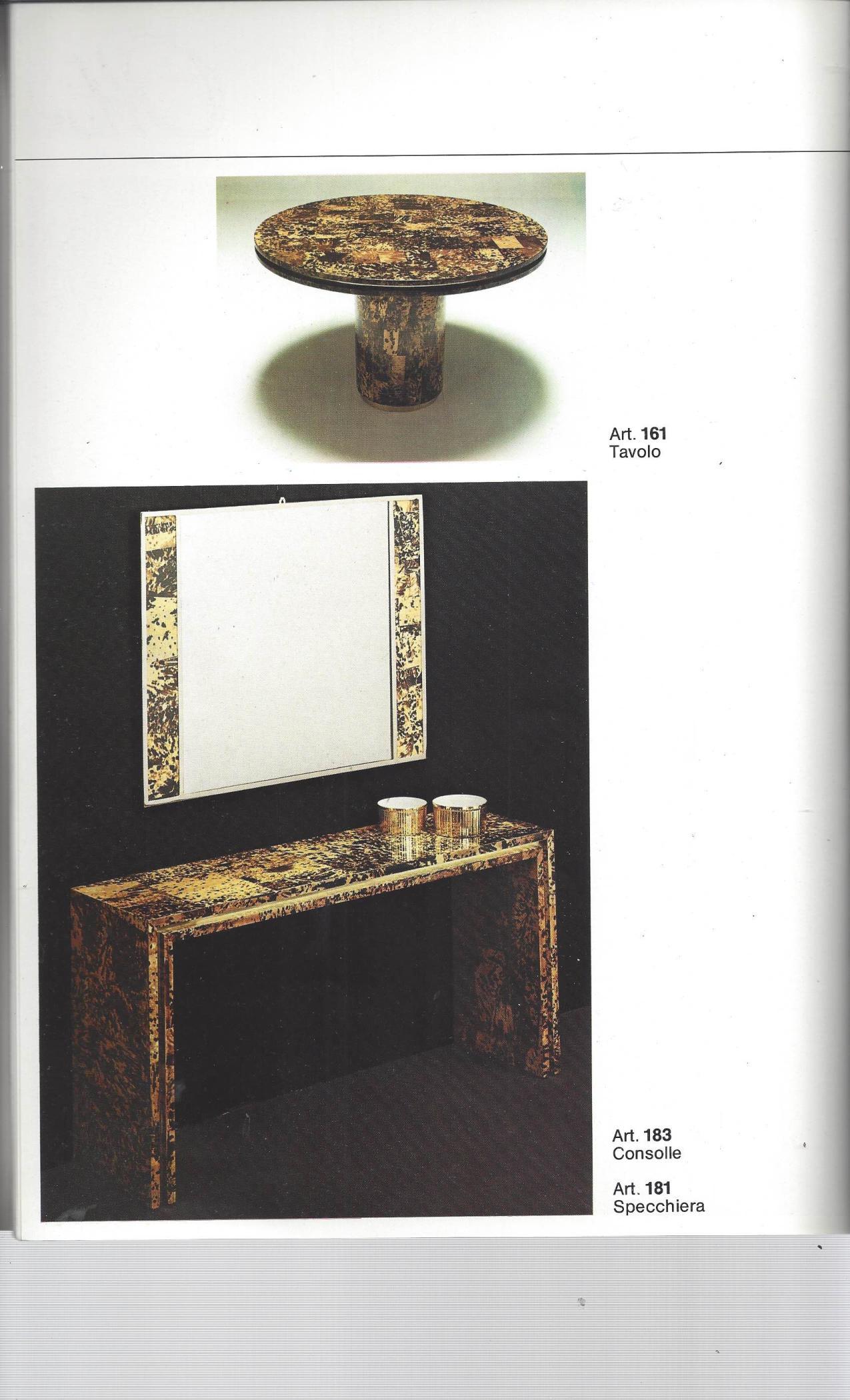 Unique Italian Dining table brass tortoise shells by Ottini Milano 1973