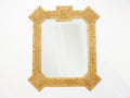 Rare XL rattan bamboo mirror Maurizio Mariani for Vivai Del Sud Roma 1970s