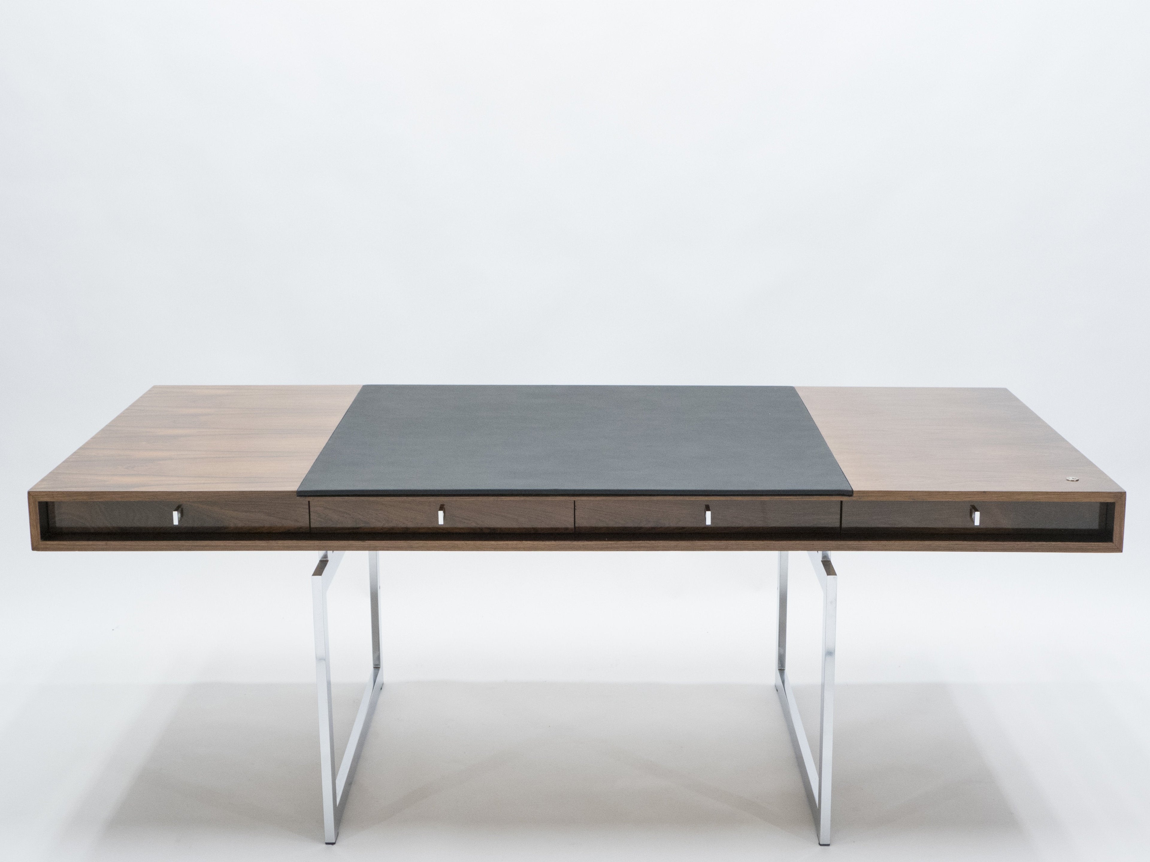 Unique Bodil Kjaer Rosewood chrome desk E. Pedersen & Søn Denmark 1960s