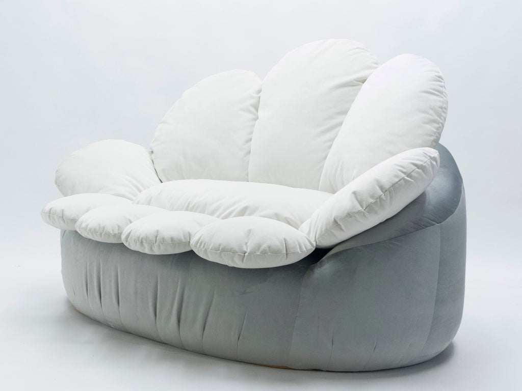 Unique velvet flower Sofa by Raphael Raffel for Honore Paris late 1970s