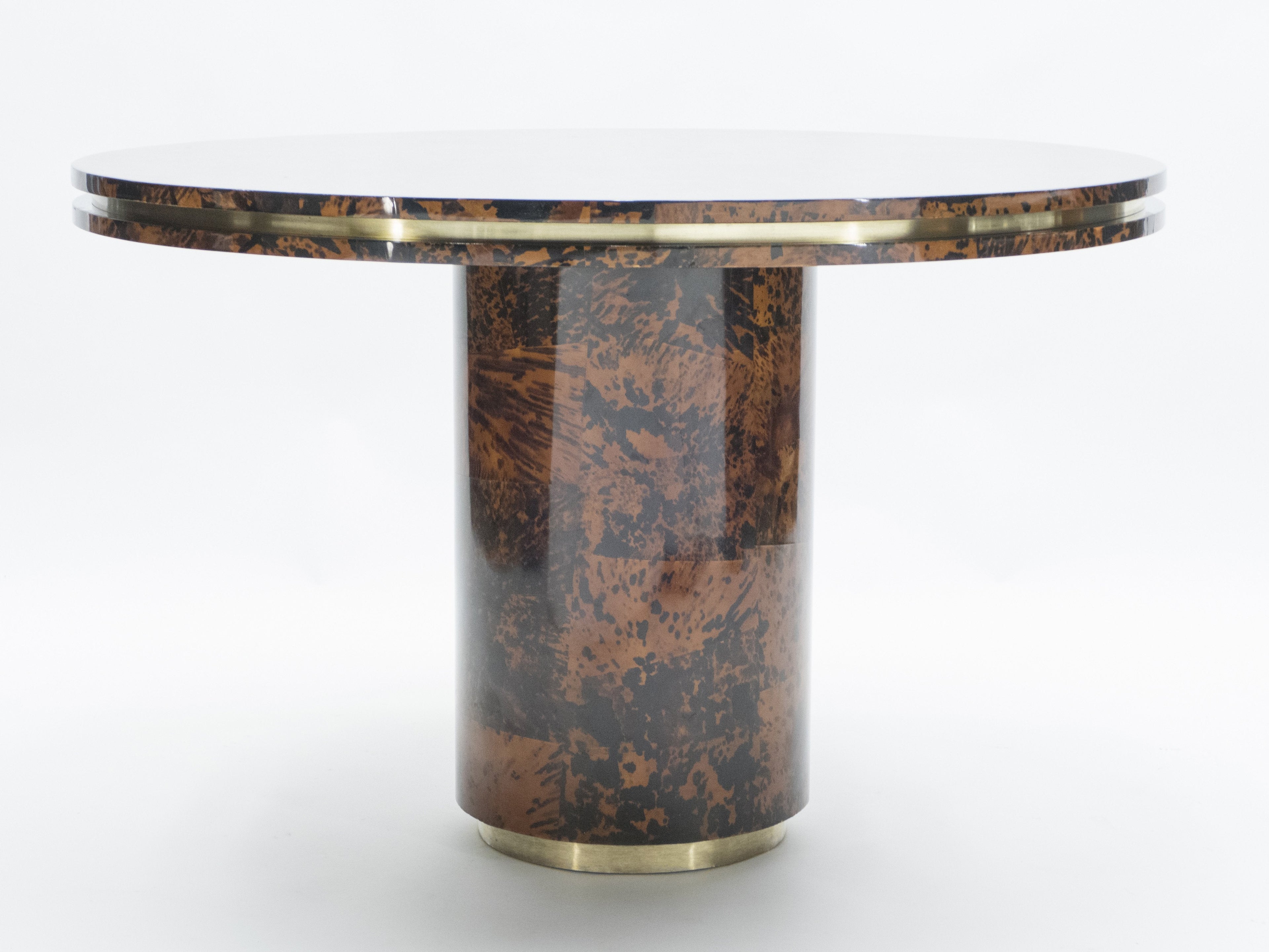 Unique Italian Dining table brass tortoise shells by Ottini Milano 1973
