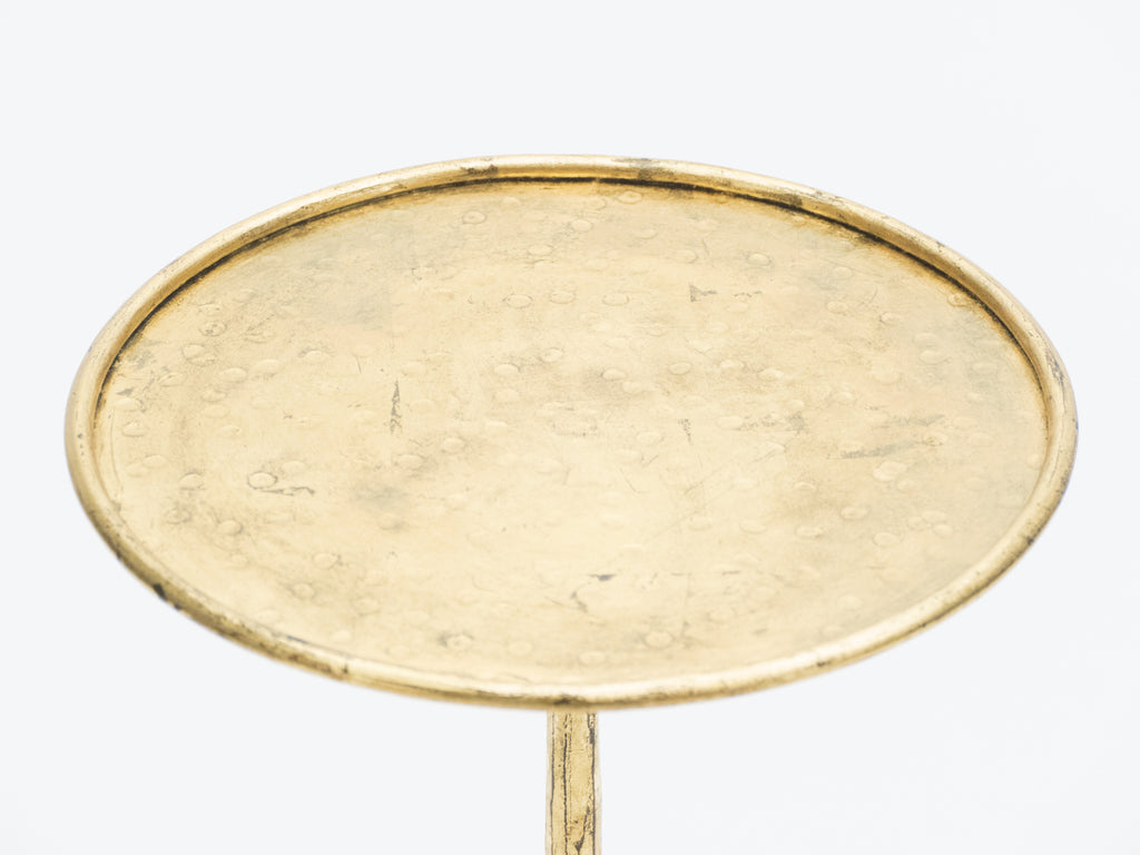 Rare French Henri Pouenat gilt wrought iron gold leaf gueridon 1960s