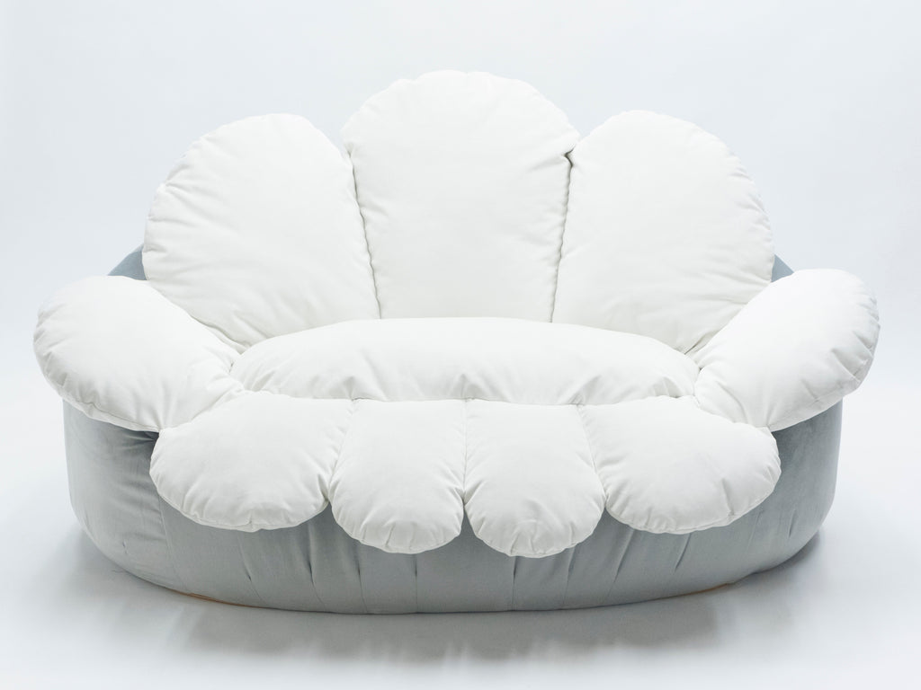 Unique velvet flower Sofa by Raphael Raffel for Honore Paris late 1970s