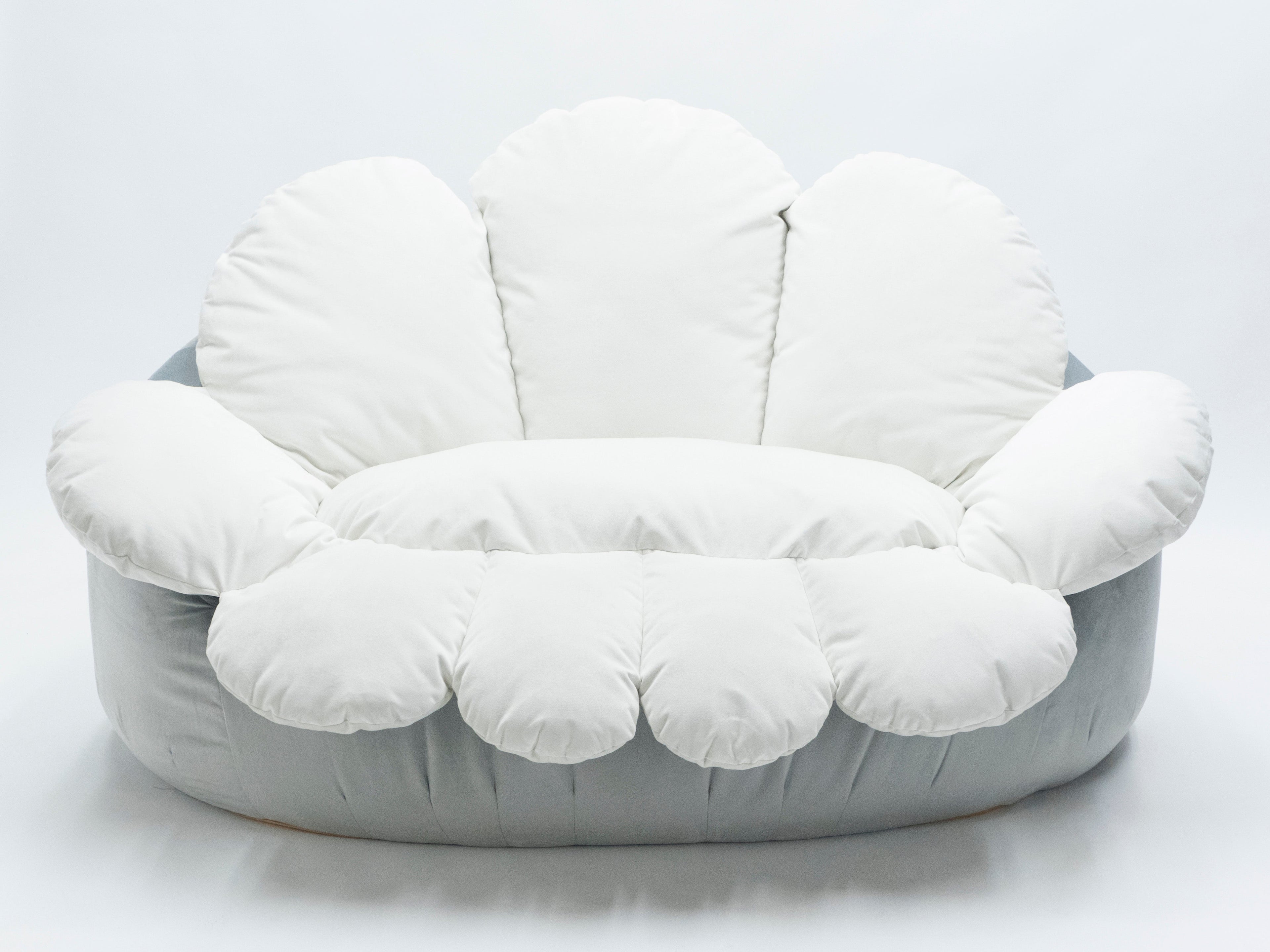Unique velvet flower Sofa by Raphael Raffel for Honore Paris late 1970s