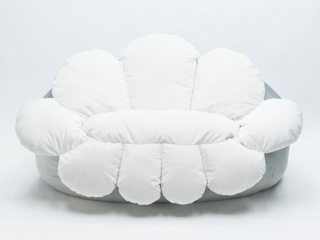 Unique velvet flower Sofa by Raphael Raffel for Honore Paris late 1970s