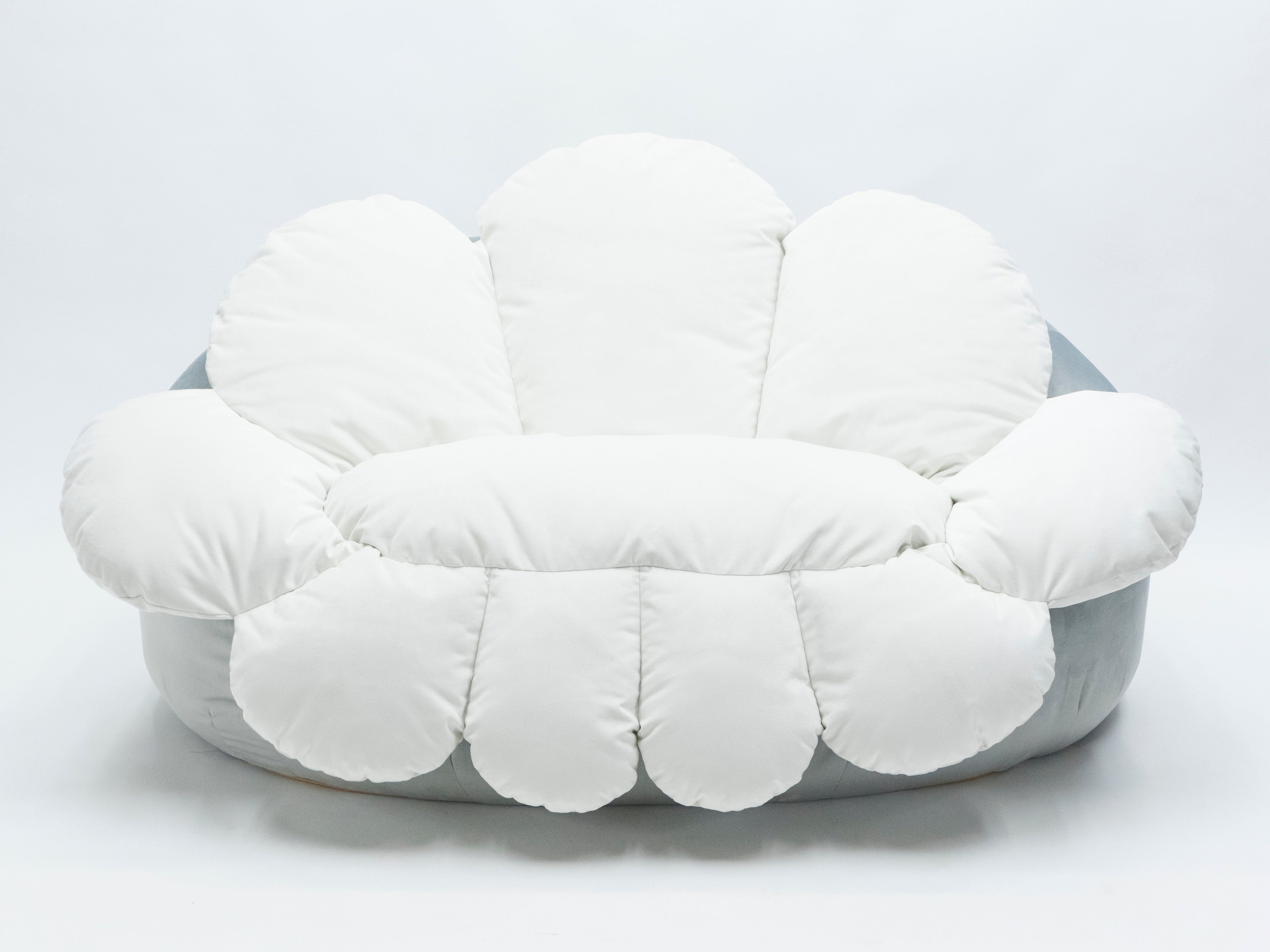Unique velvet flower Sofa by Raphael Raffel for Honore Paris late 1970s