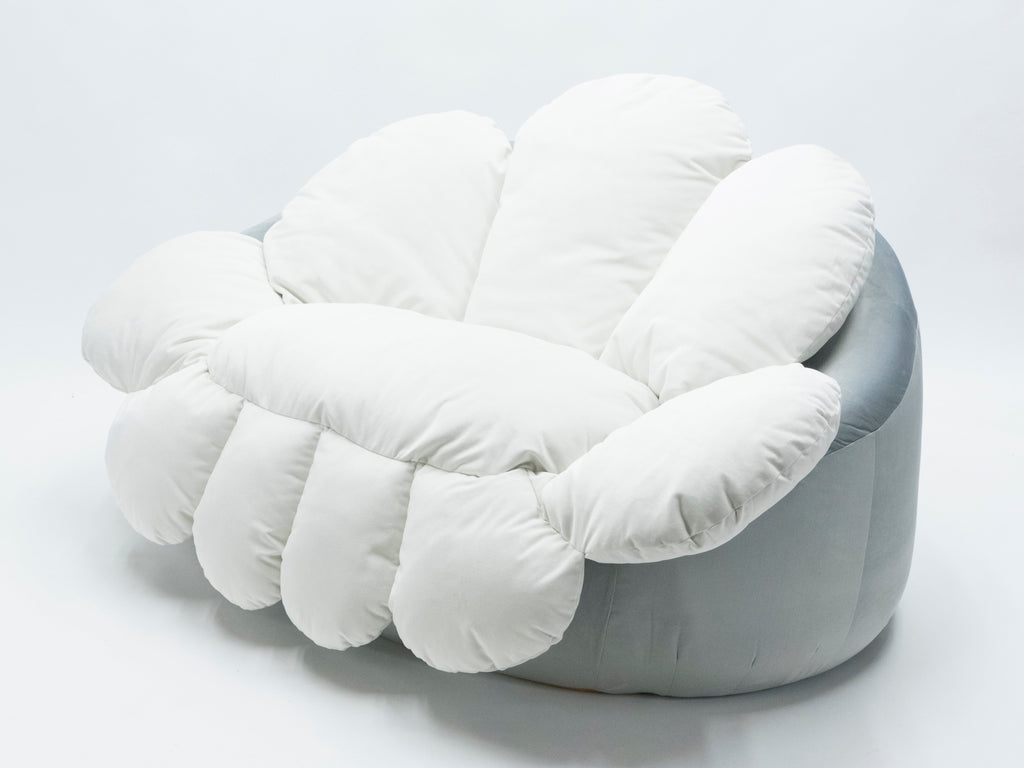 Unique velvet flower Sofa by Raphael Raffel for Honore Paris late 1970s