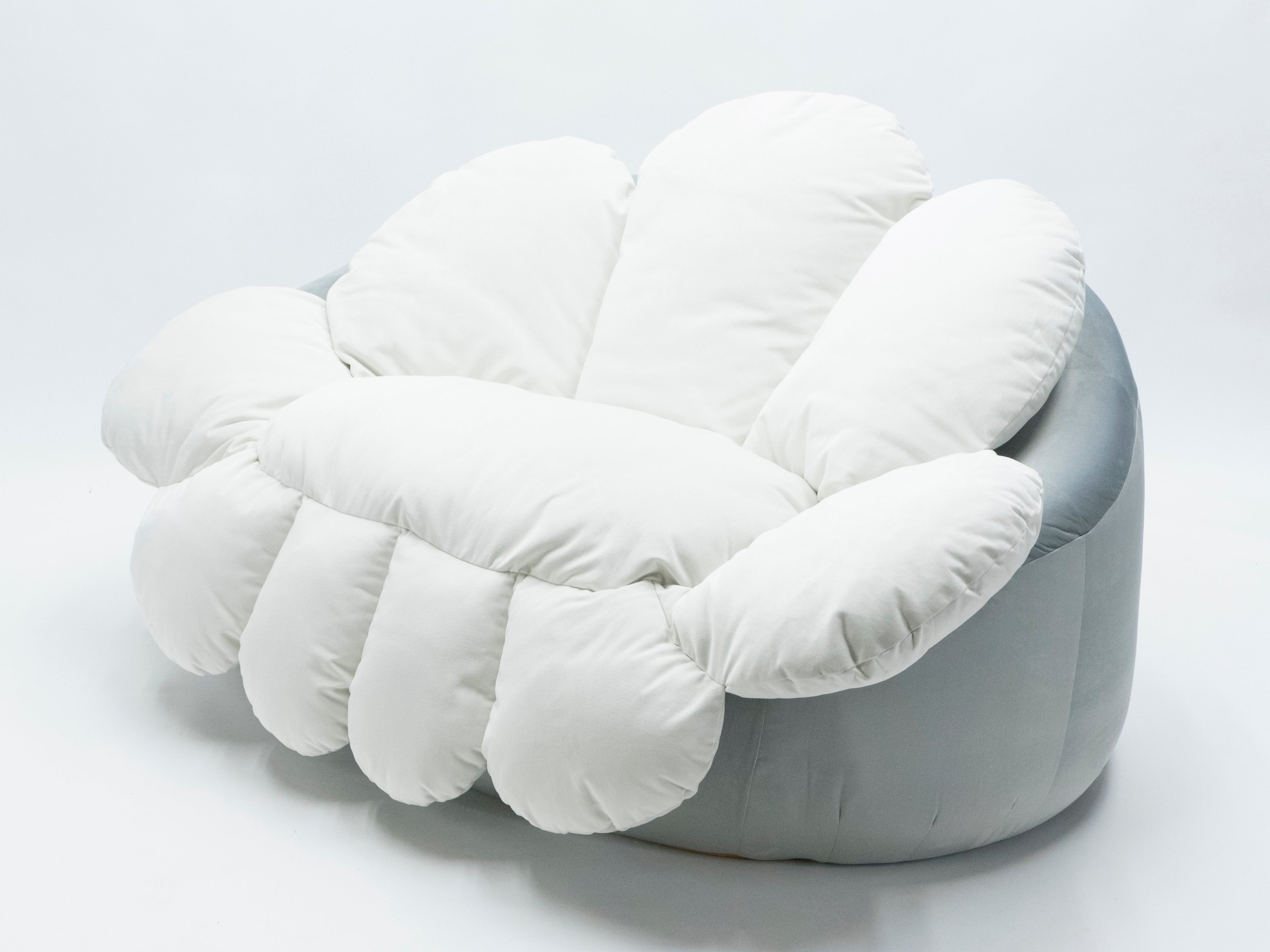 Unique velvet flower Sofa by Raphael Raffel for Honore Paris late 1970s