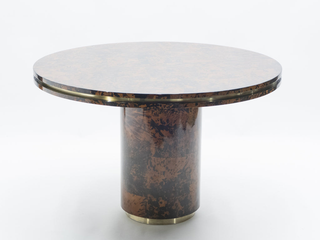 Unique Italian Dining table brass tortoise shells by Ottini Milano 1973