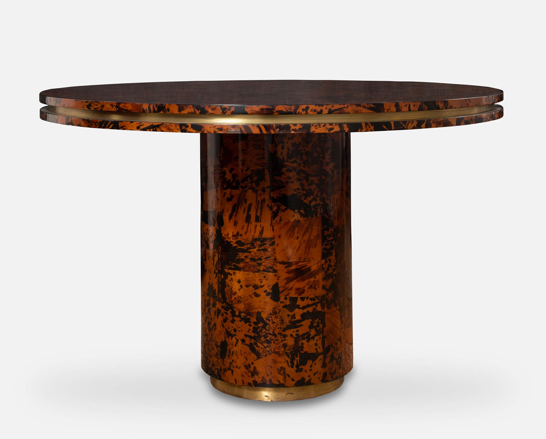 Unique Italian Dining table brass tortoise shells by Ottini Milano 1973