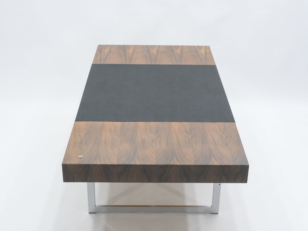 Unique Bodil Kjaer Rosewood chrome desk E. Pedersen & Søn Denmark 1960s