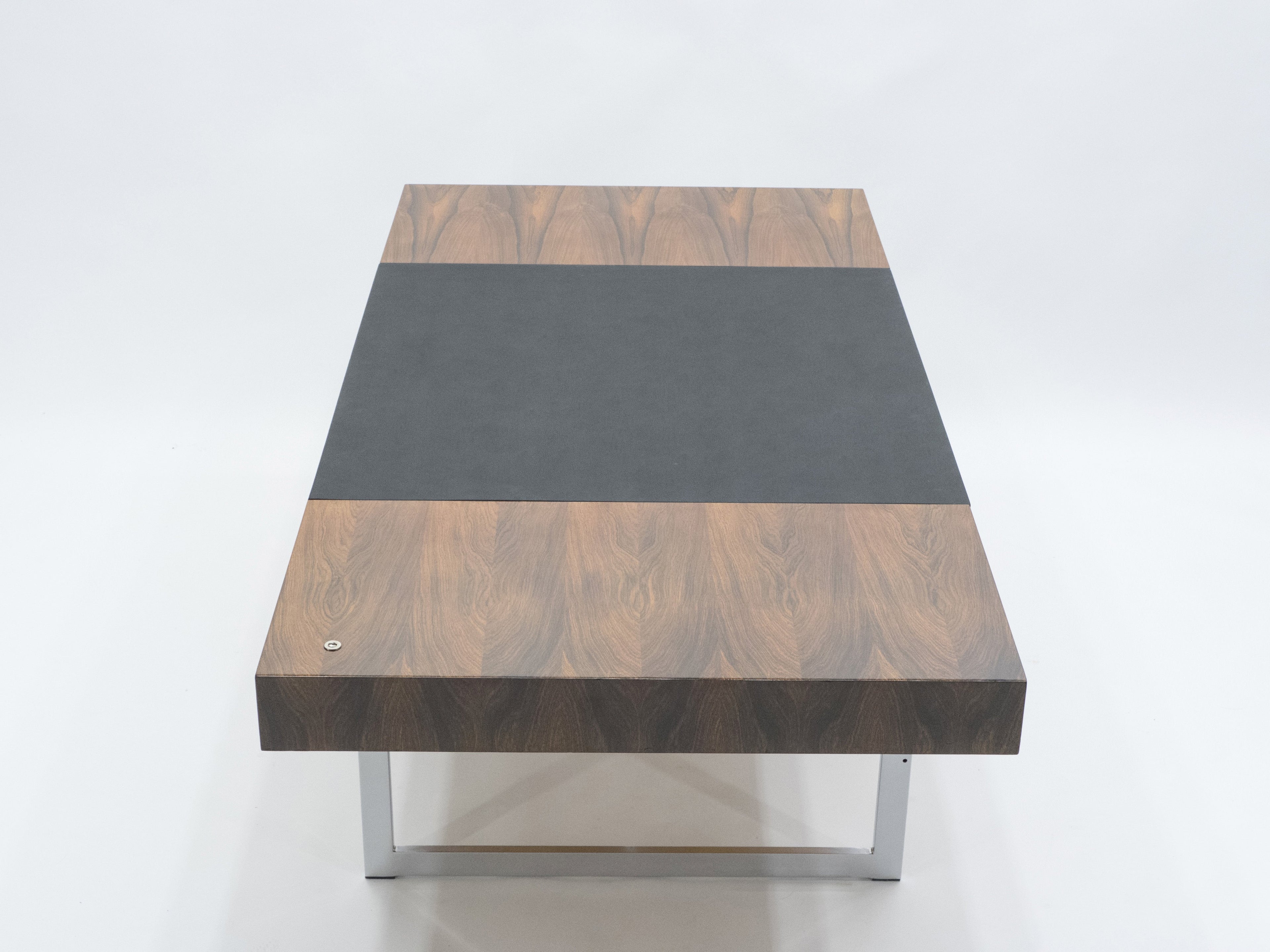 Unique Bodil Kjaer Rosewood chrome desk E. Pedersen & Søn Denmark 1960s