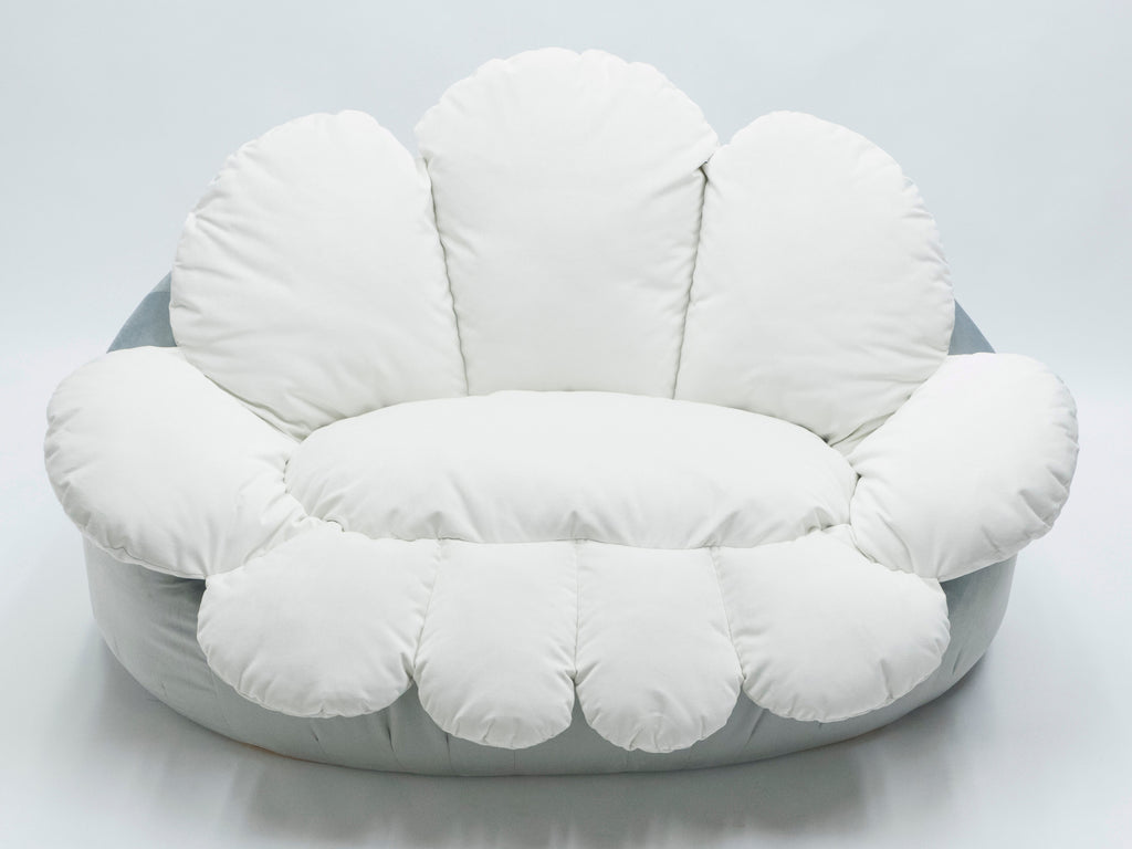 Unique velvet flower Sofa by Raphael Raffel for Honore Paris late 1970s