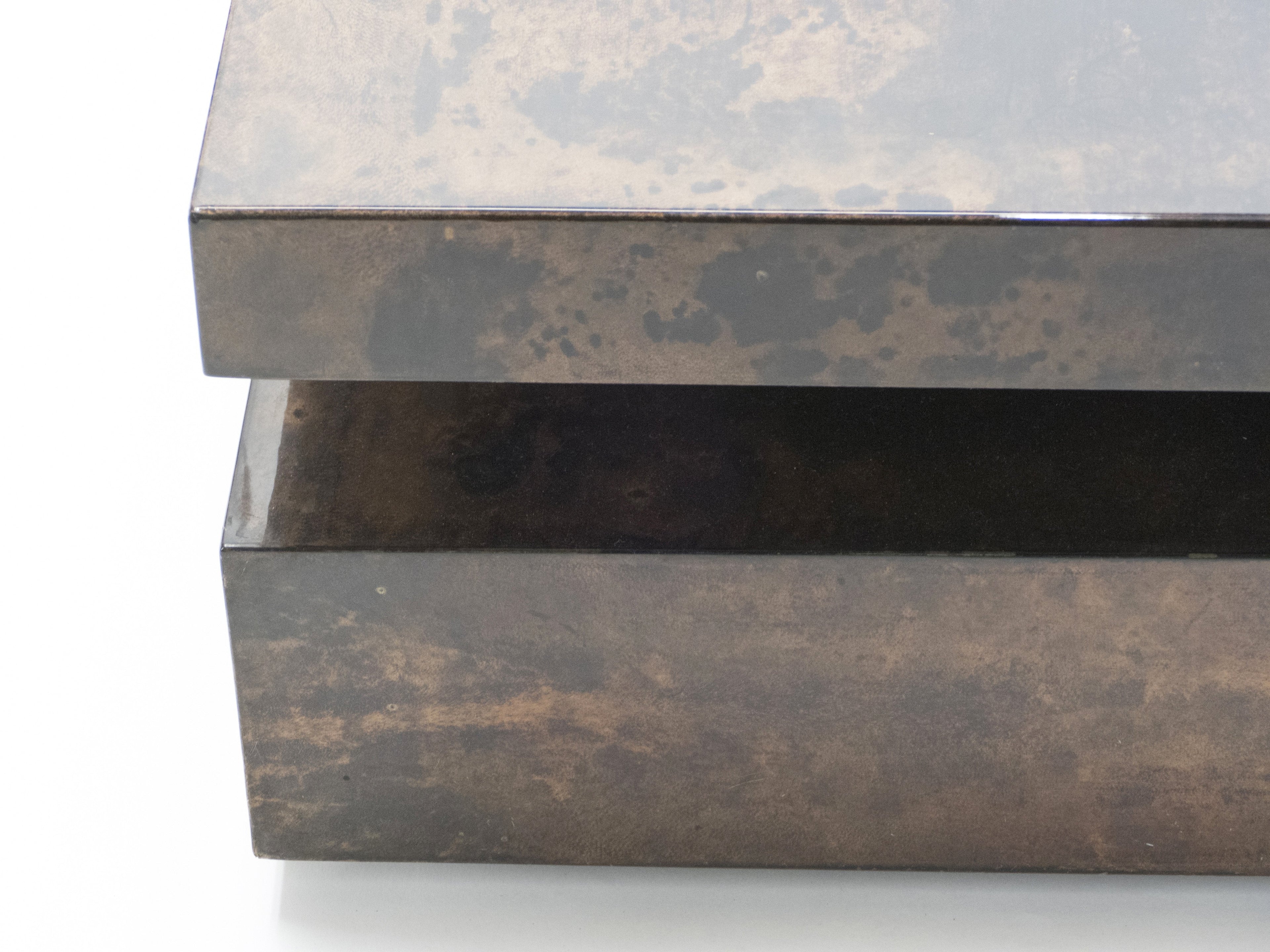 Large goatskin parchment coffee table by Aldo Tura 1960s
