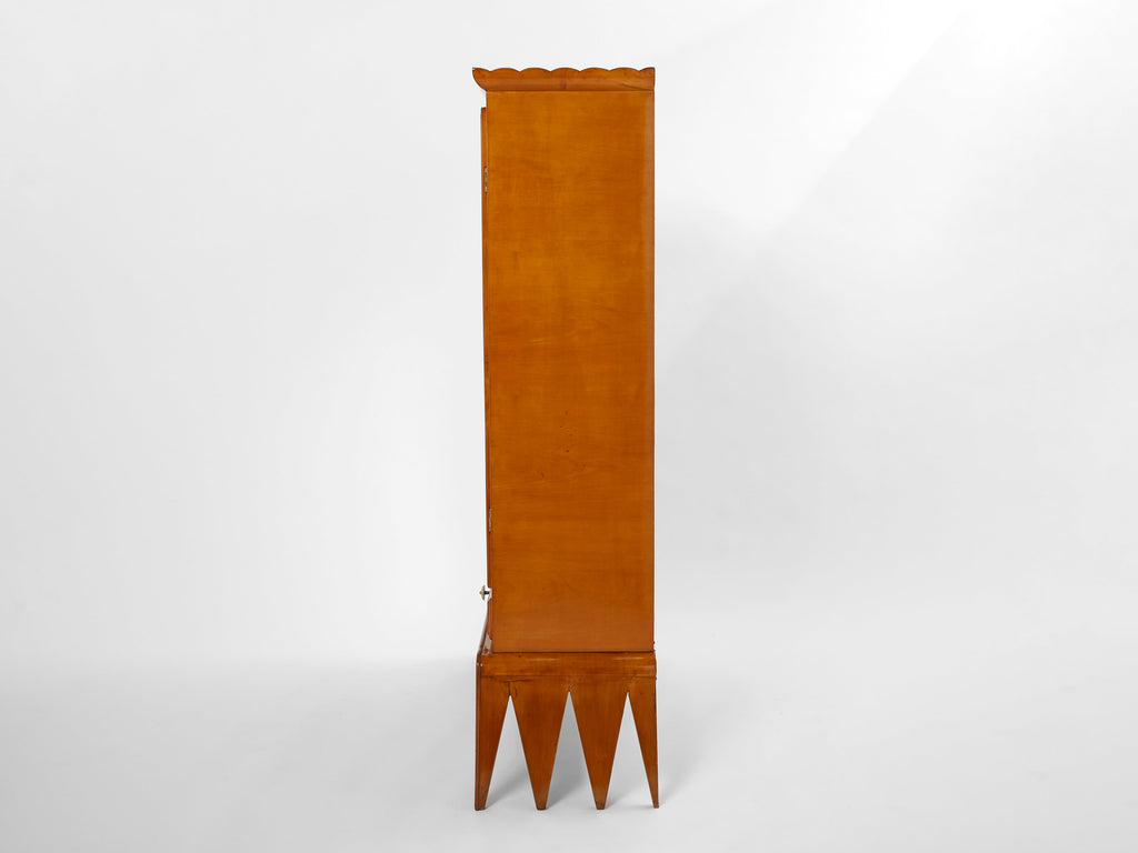 Osvaldo Borsani cherry wood mirrored bar cabinet for ABV 1940