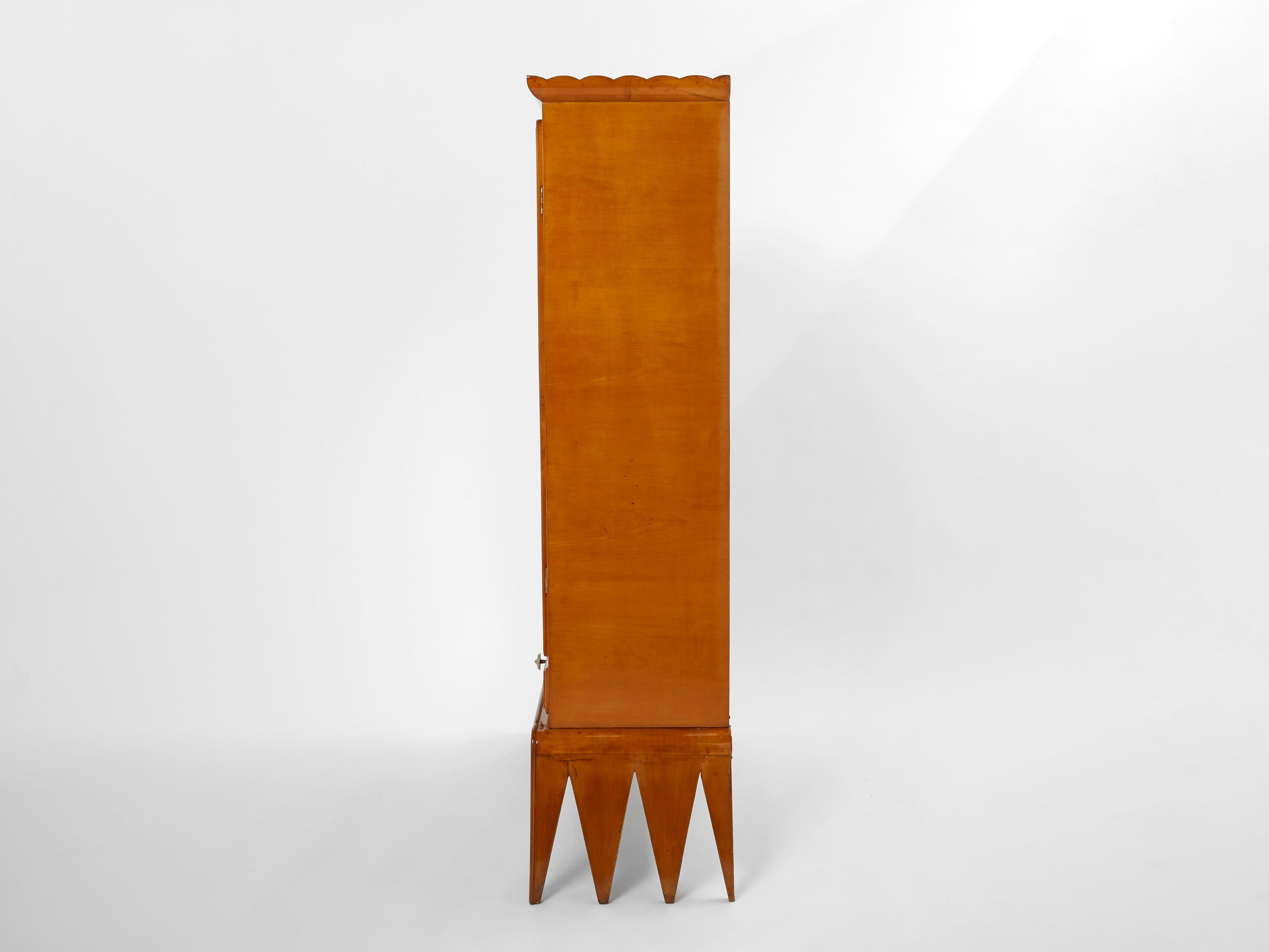 Osvaldo Borsani cherry wood mirrored bar cabinet for ABV 1940