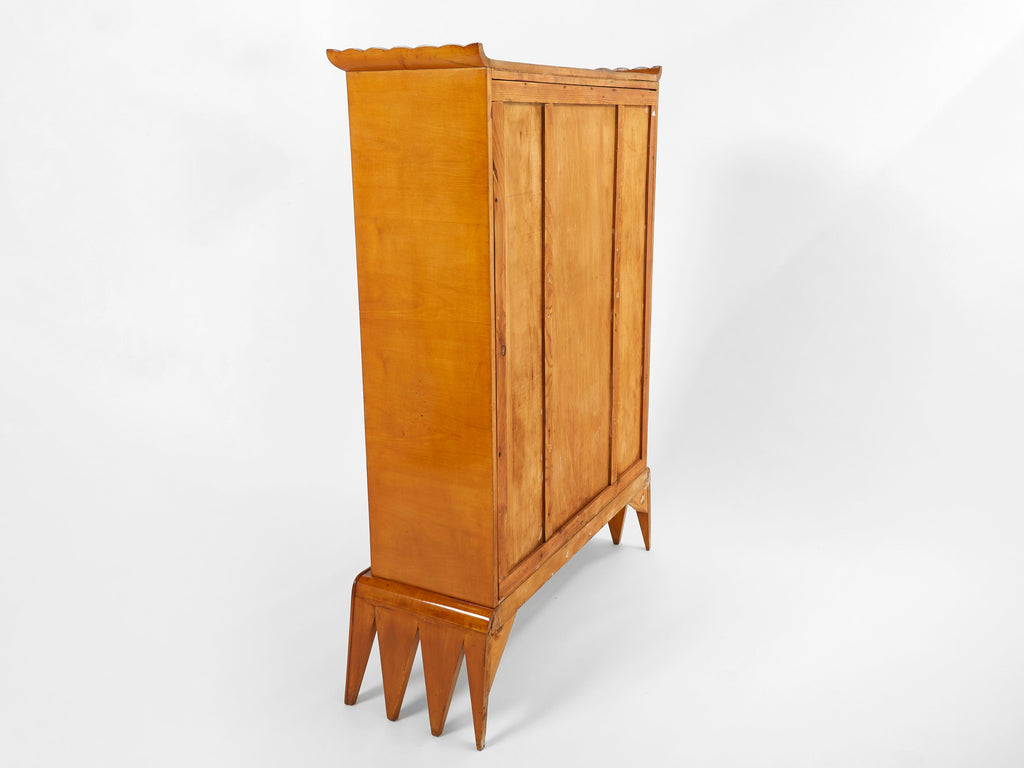 Osvaldo Borsani cherry wood mirrored bar cabinet for ABV 1940