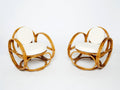 Pair of Italian bamboo armchairs with French bouclé fabric early 1960s