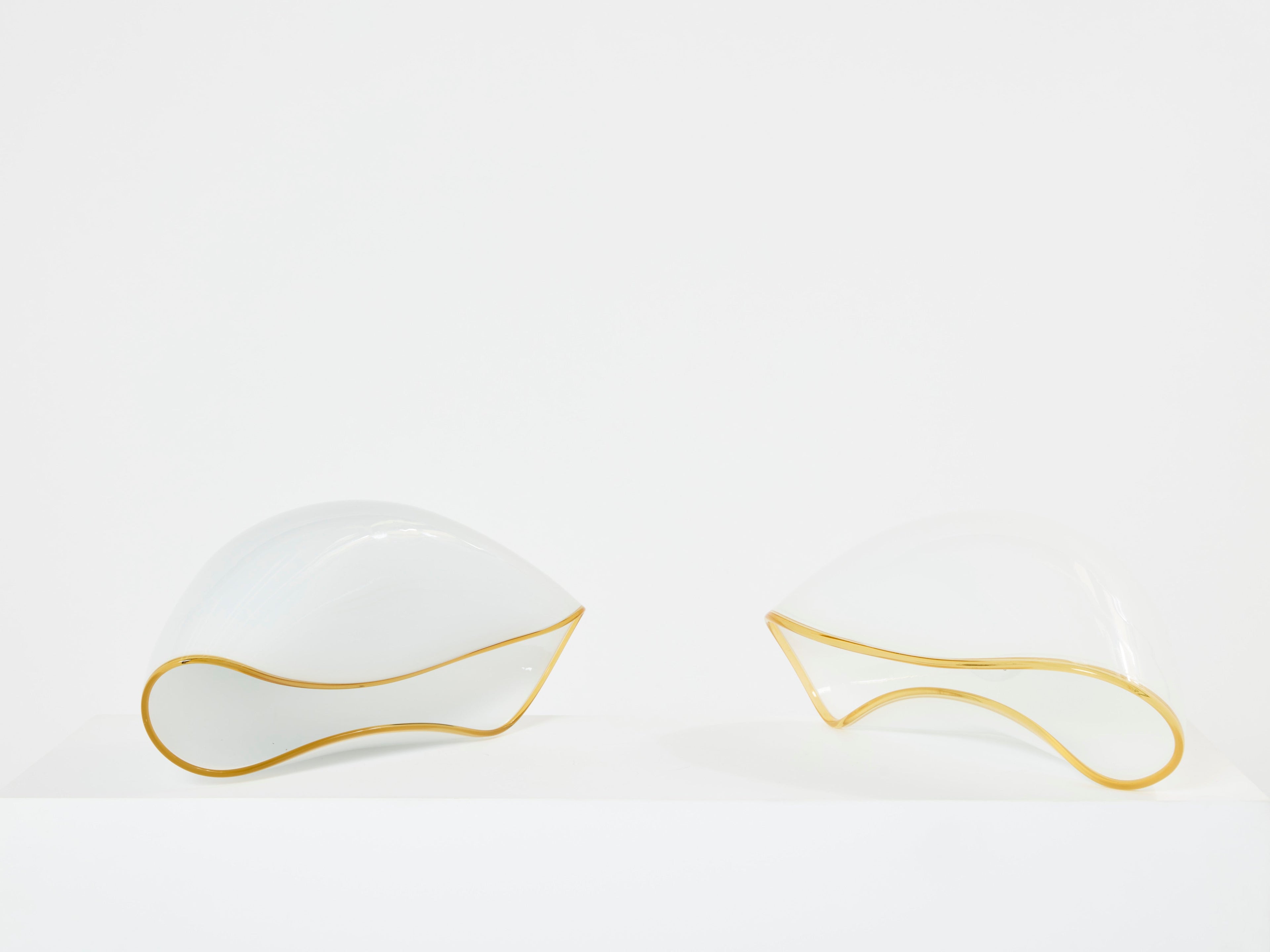 Pair of Vistosi Orsera Italian murano glass table lamps 1970s