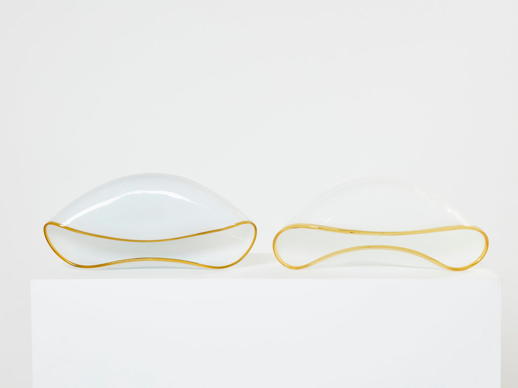 Pair of Vistosi Orsera Italian murano glass table lamps 1970s