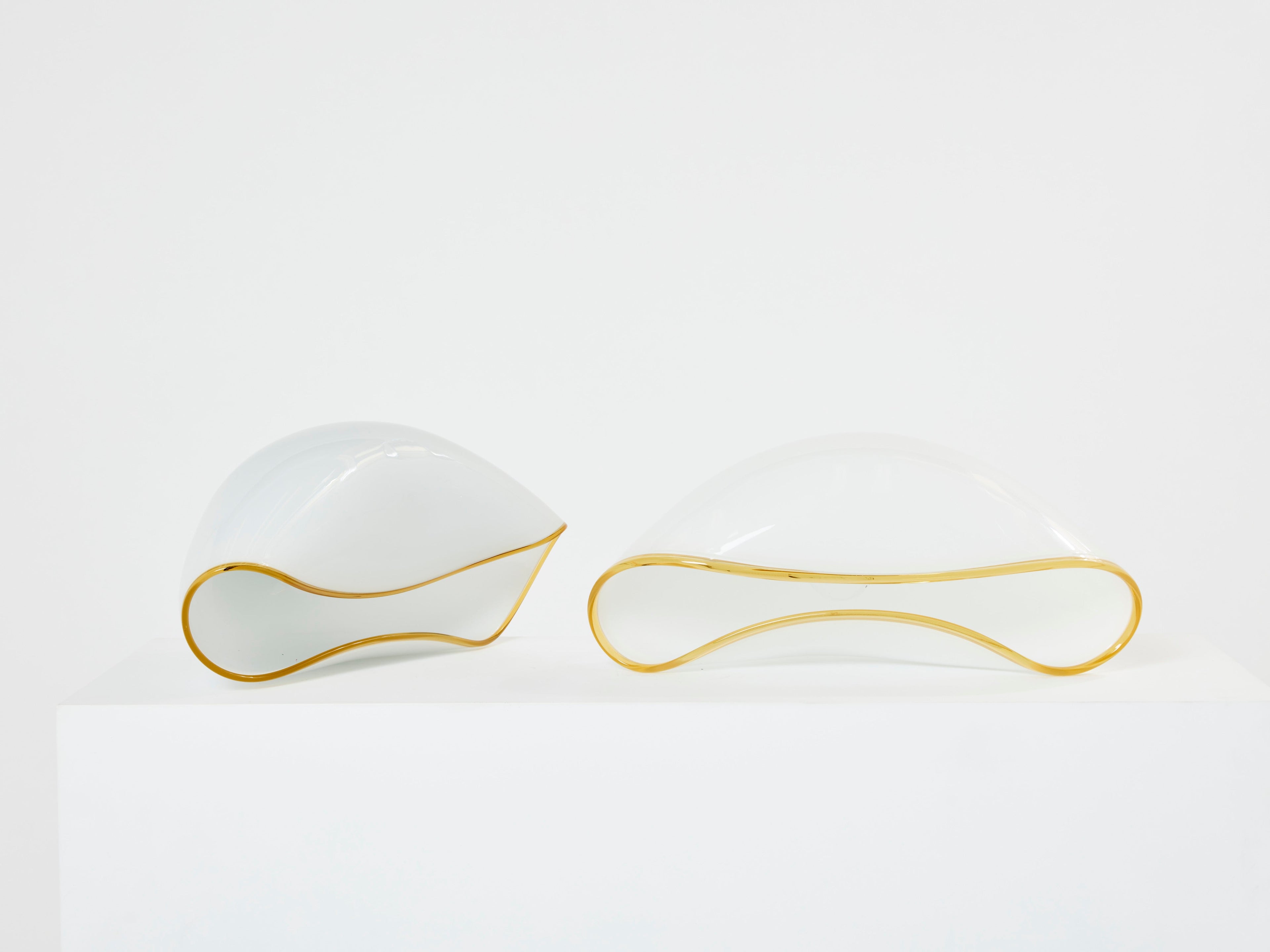 Pair of Vistosi Orsera Italian murano glass table lamps 1970s