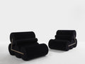 Pair of armchairs by Auro Trivellato for A.L.I. black velvet 1972