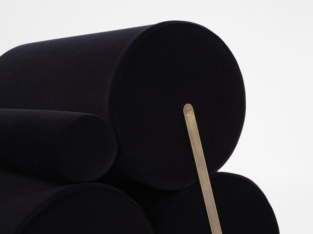 Pair of armchairs by Auro Trivellato for A.L.I. black velvet 1972