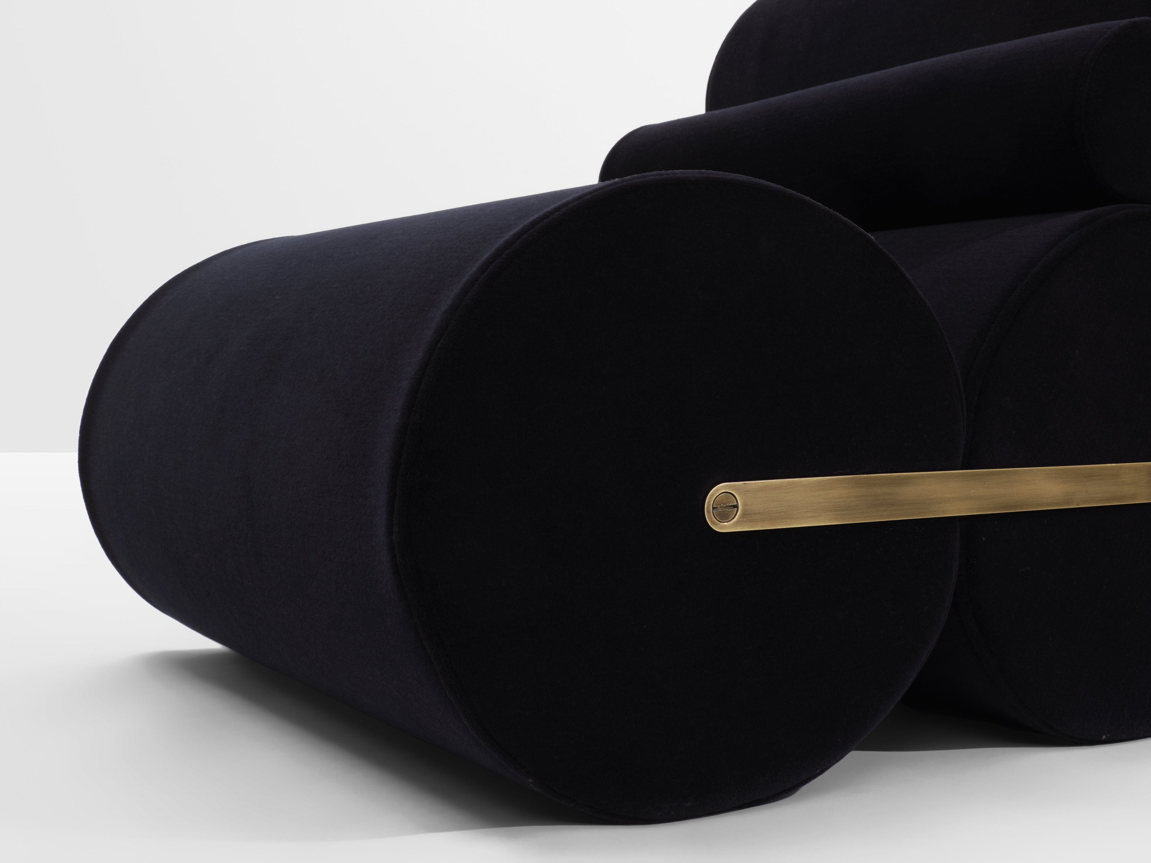 Pair of armchairs by Auro Trivellato for A.L.I. black velvet 1972