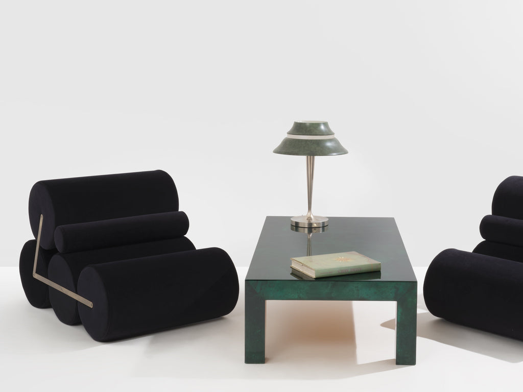 Pair of armchairs by Auro Trivellato for A.L.I. black velvet 1972
