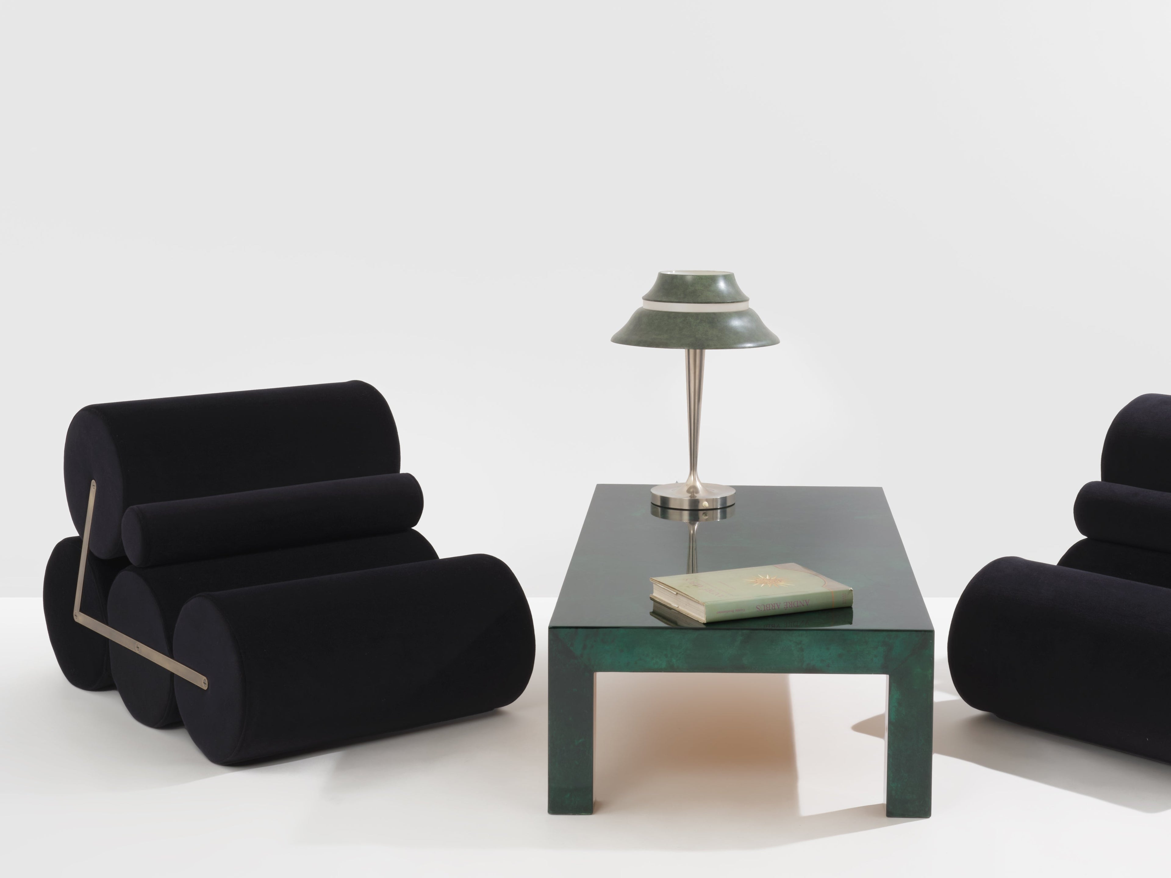 Pair of armchairs by Auro Trivellato for A.L.I. black velvet 1972