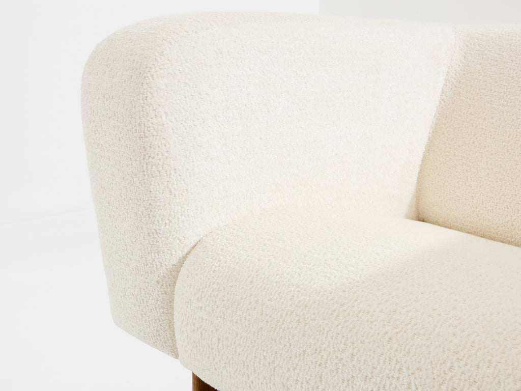 Pair of brutalist Italian armchairs walnut and chenille velvet 1960s