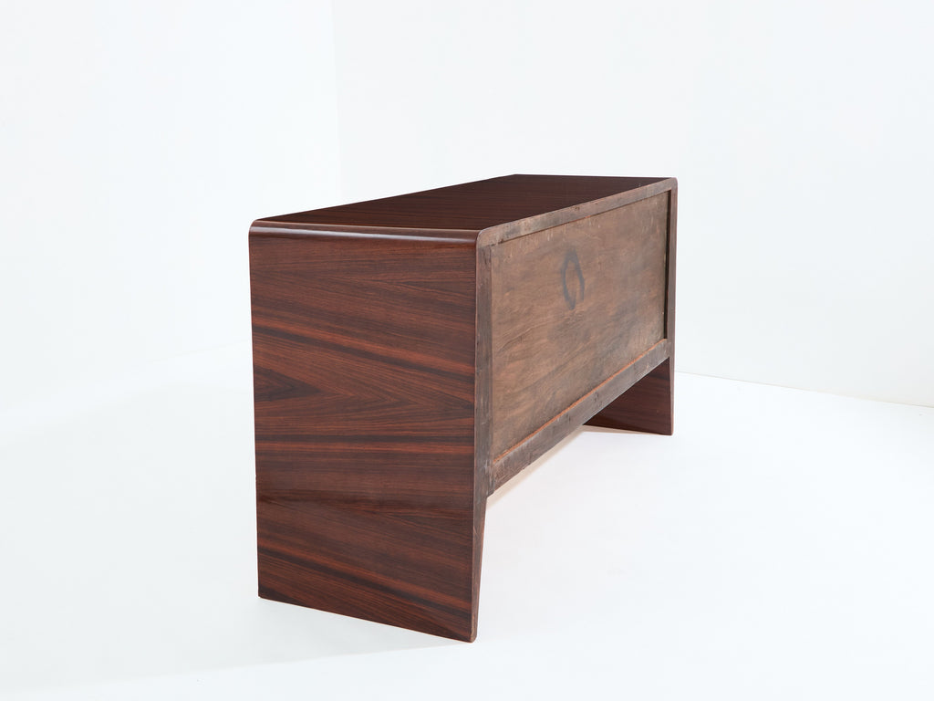 Paolo Buffa rosewood sycamore and brass chest of drawers 1940s