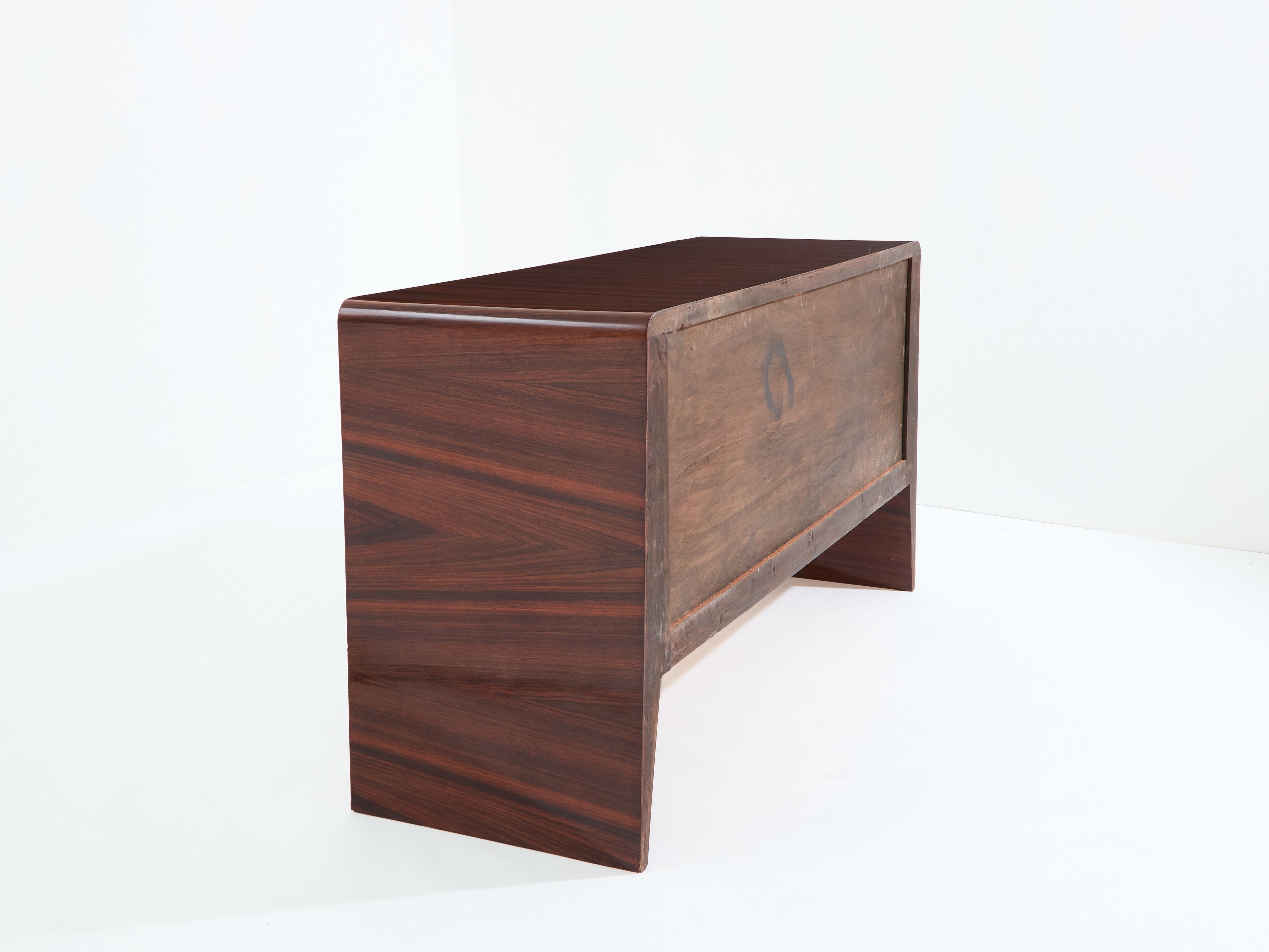 Paolo Buffa rosewood sycamore and brass chest of drawers 1940s