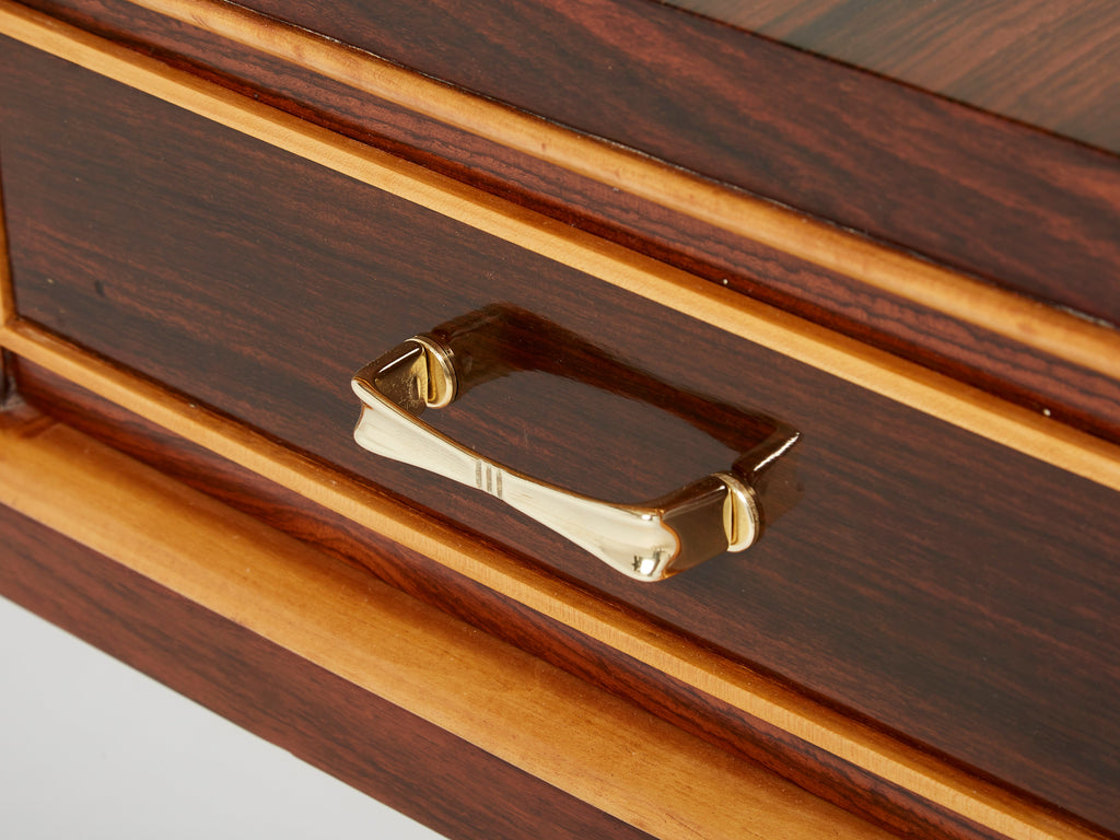 Paolo Buffa rosewood sycamore and brass console vanity 1940s