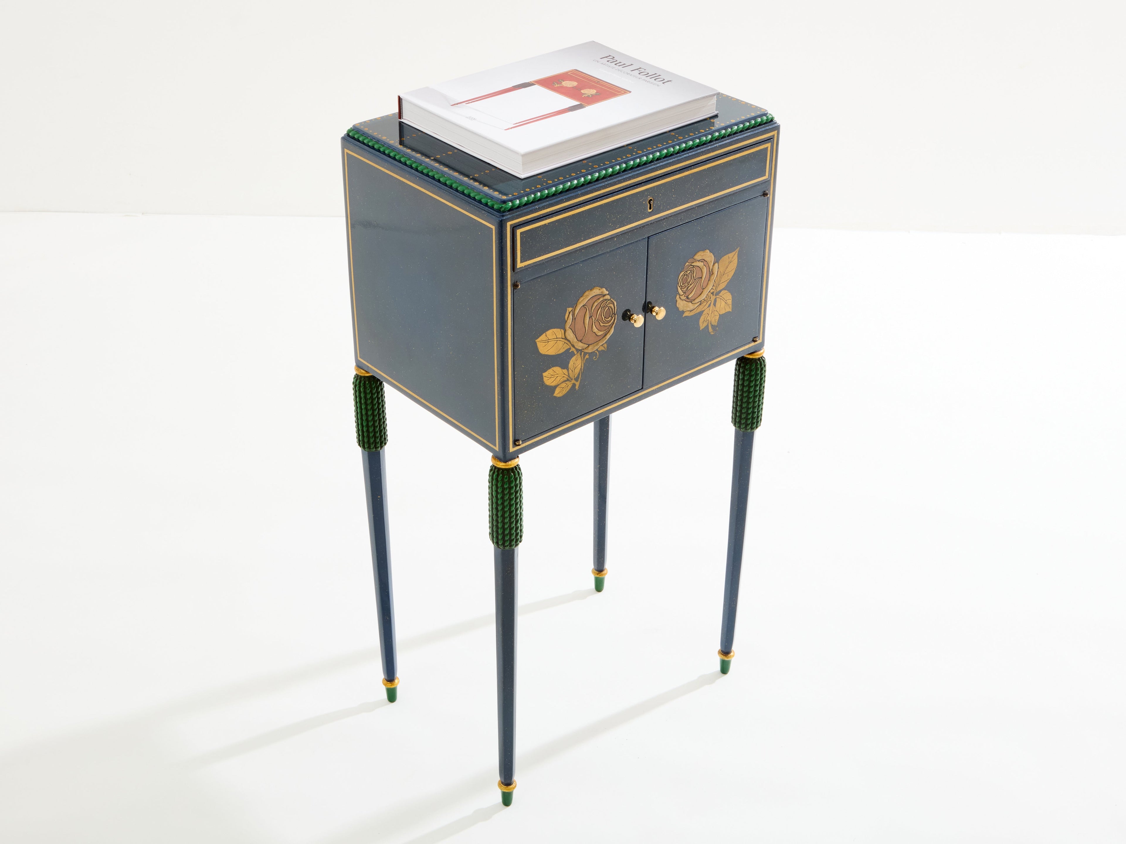 Paul Follot small painted beechwood cabinet 1920
