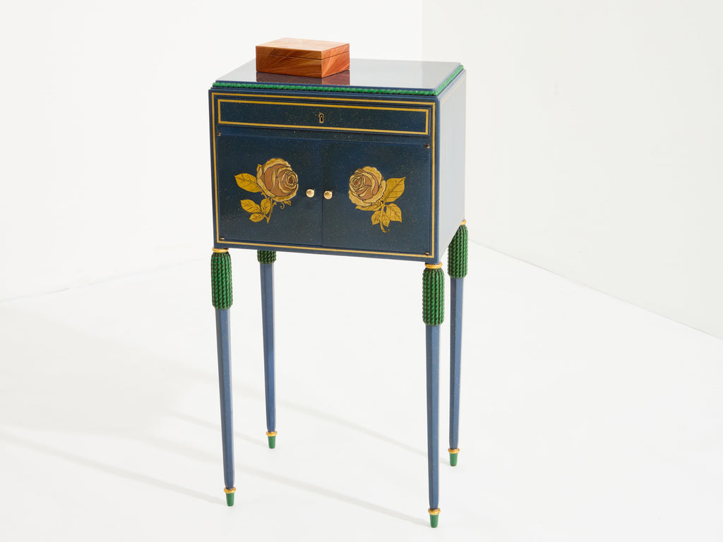 Paul Follot small painted beechwood cabinet 1920