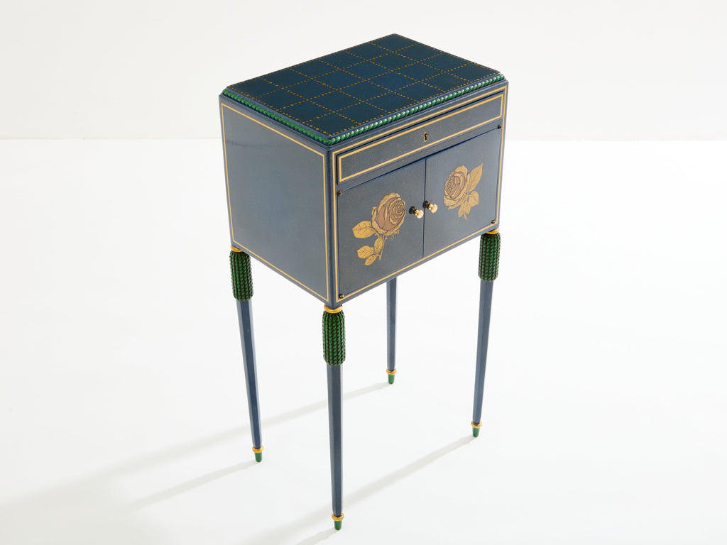 Paul Follot small painted beechwood cabinet 1920