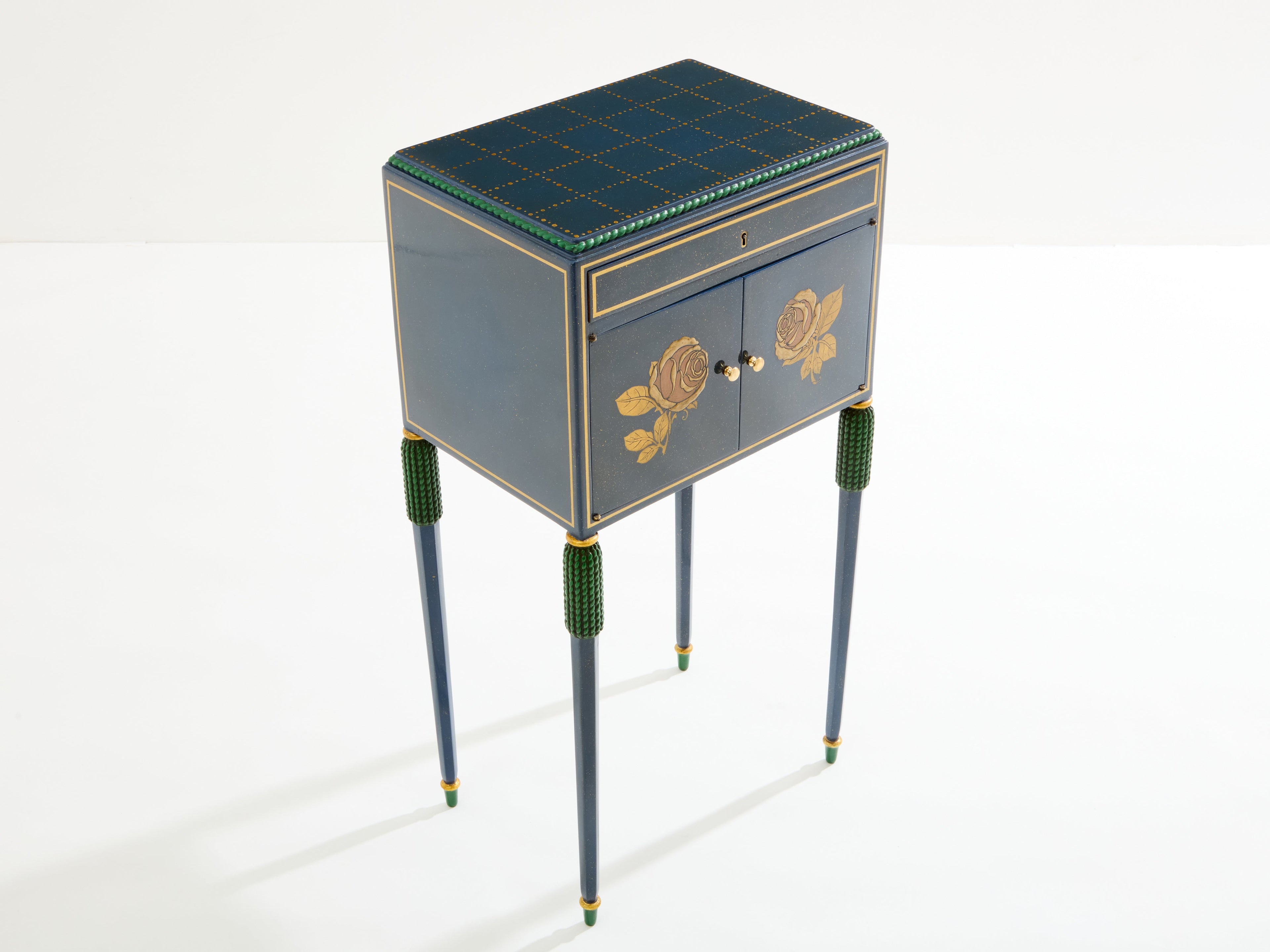 Paul Follot small painted beechwood cabinet 1920