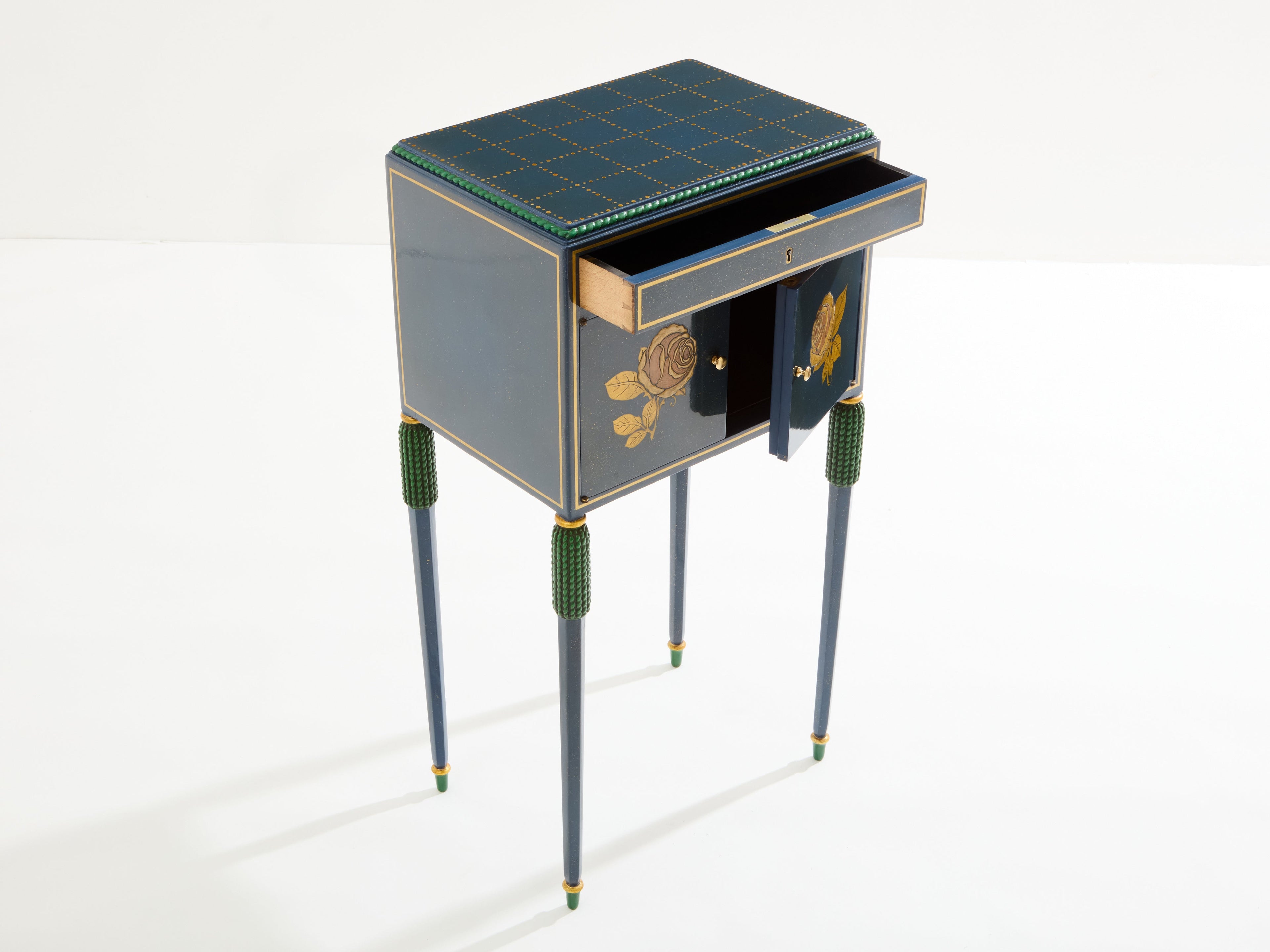 Paul Follot small painted beechwood cabinet 1920