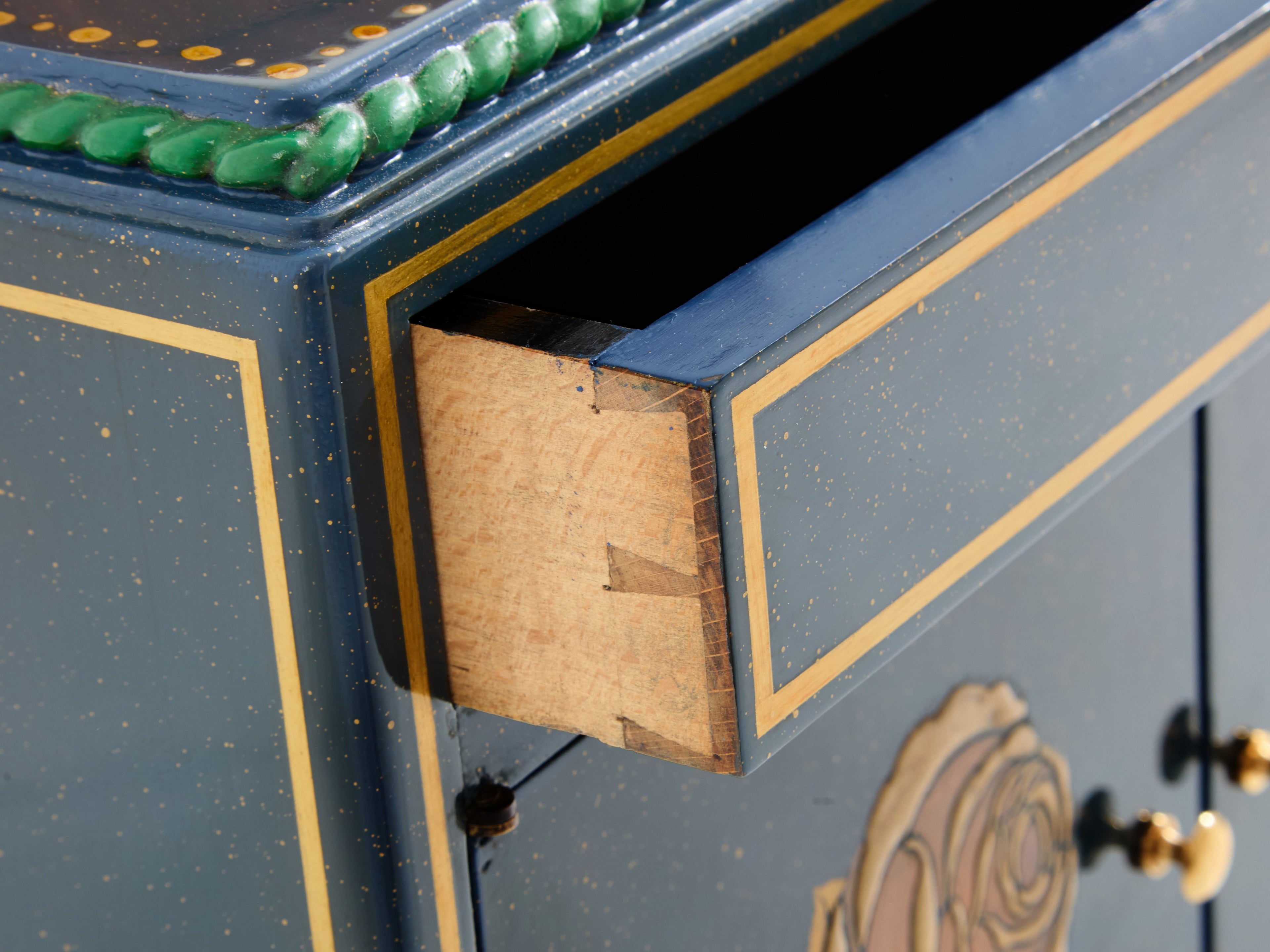 Paul Follot small painted beechwood cabinet 1920