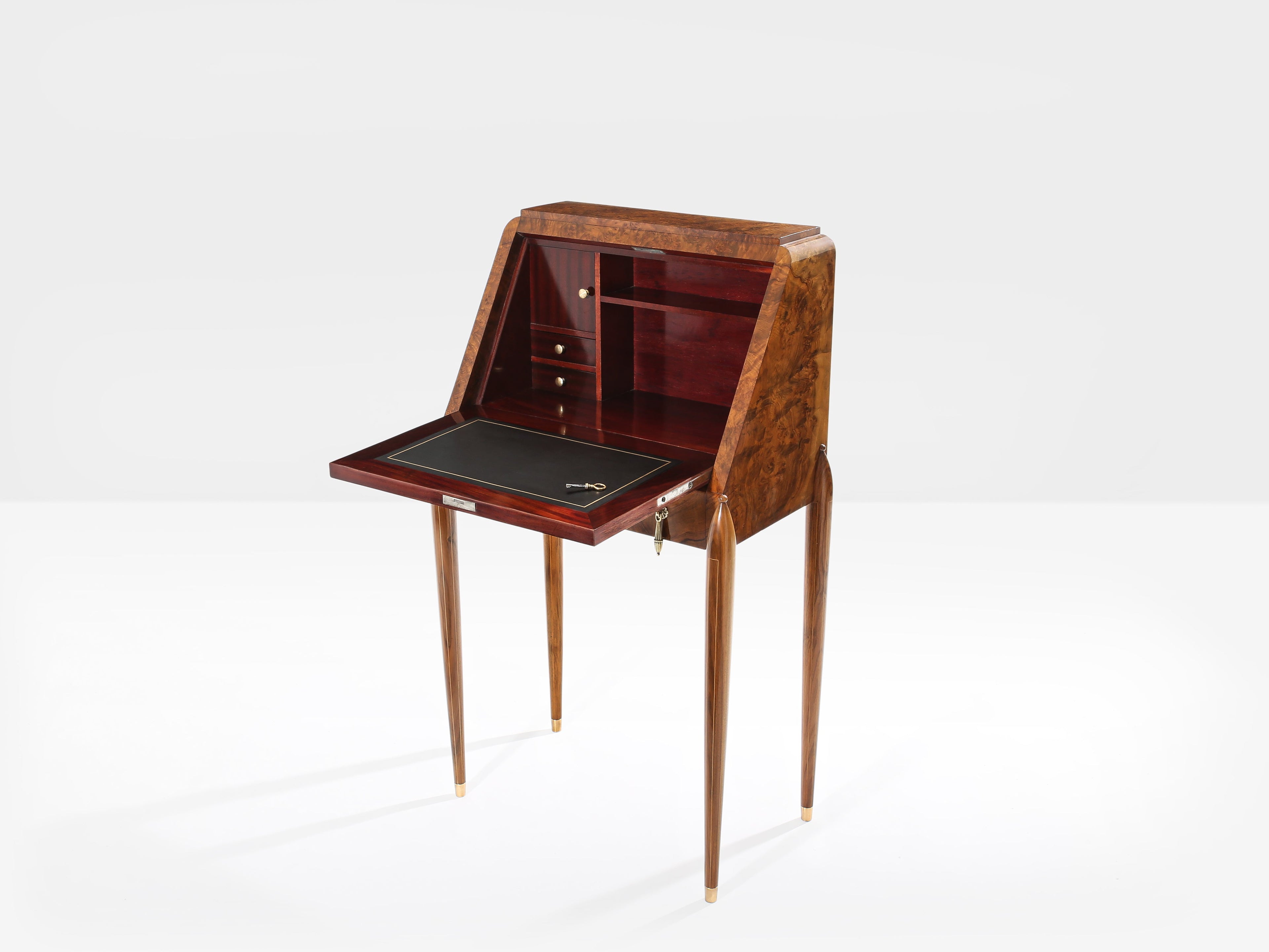 Paul Iribe attr. amboyna burl cabinet secretary desk circa 1920