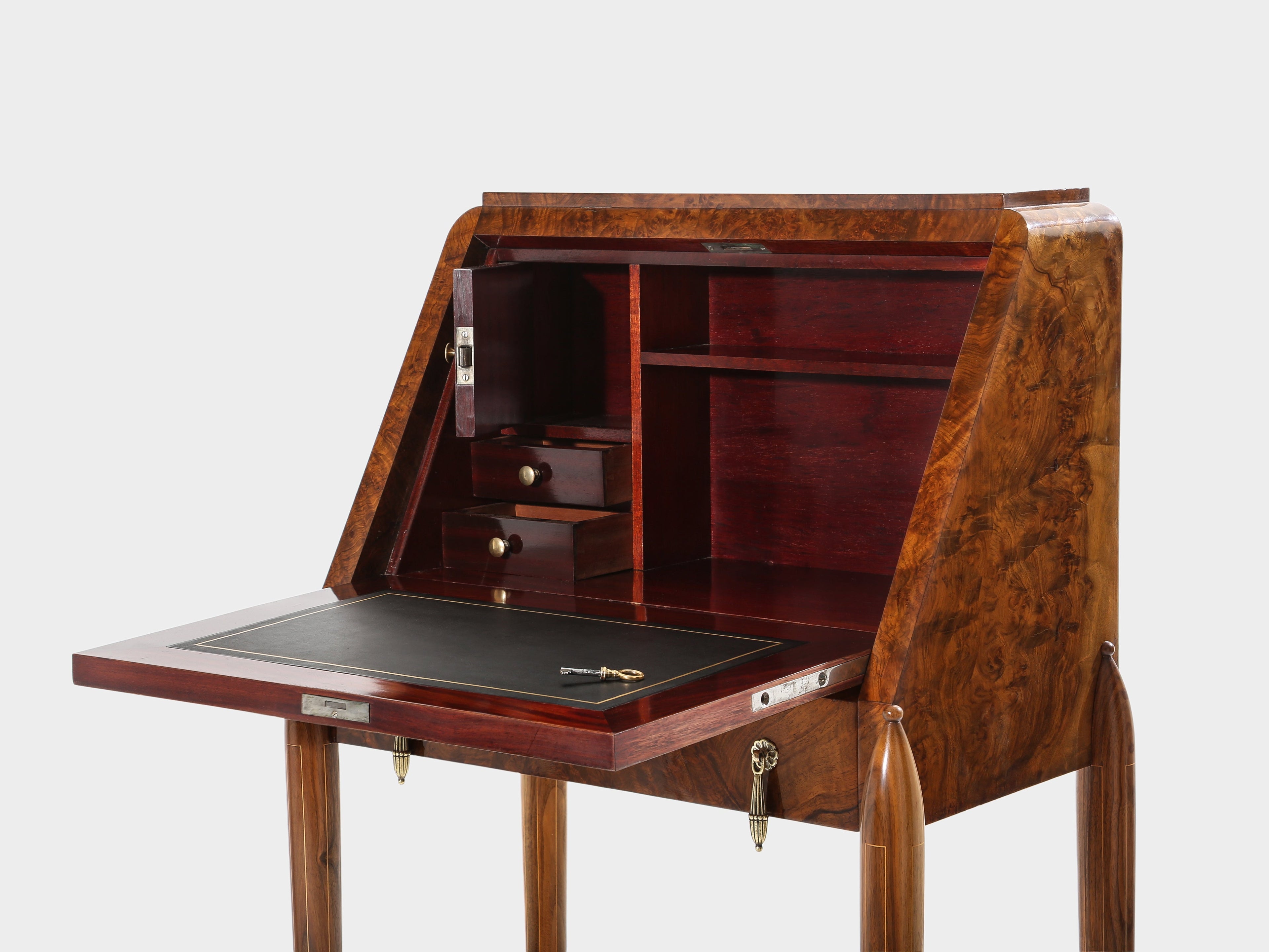 Paul Iribe attr. amboyna burl cabinet secretary desk circa 1920