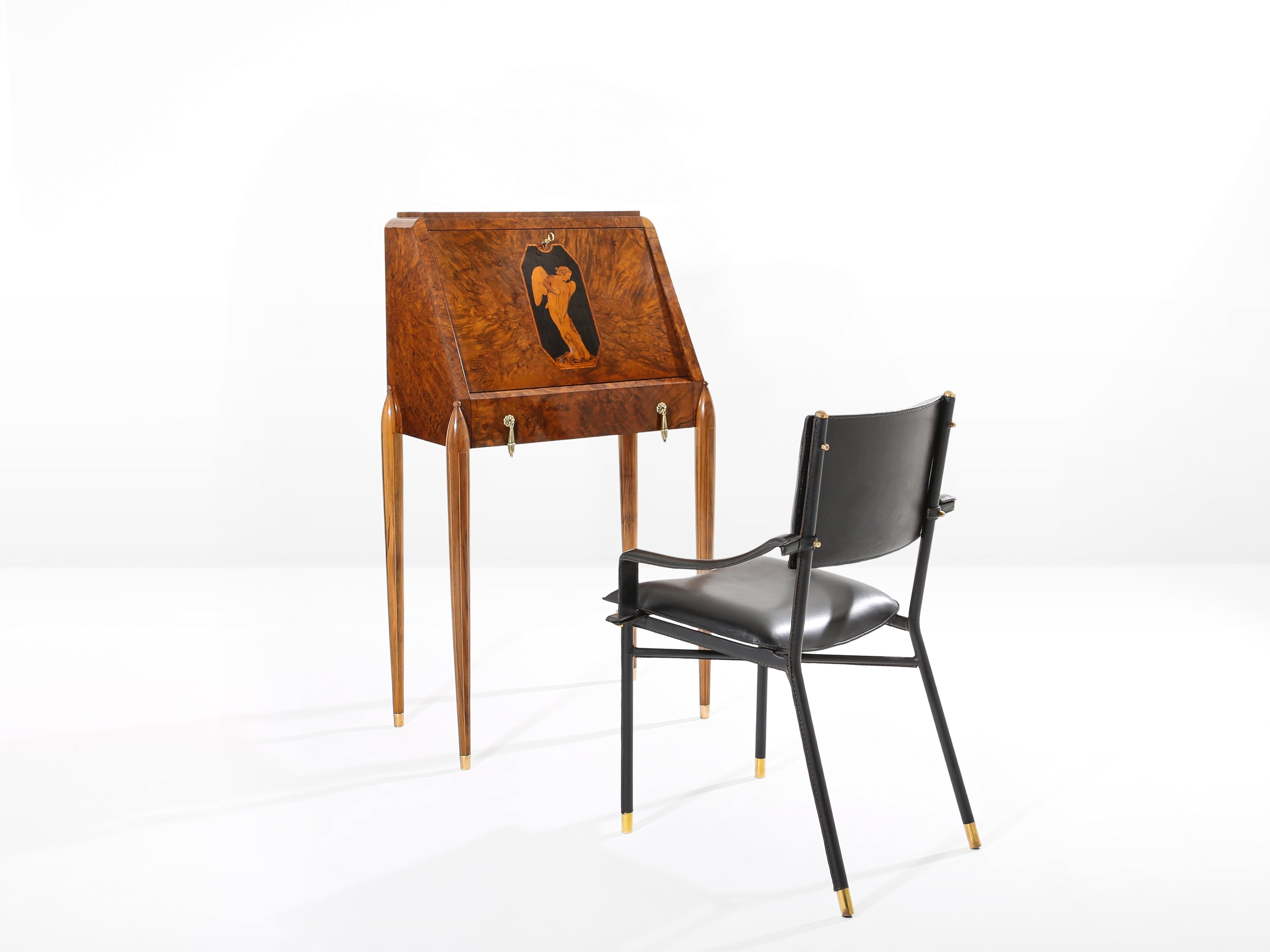Paul Iribe attr. amboyna burl cabinet secretary desk circa 1920