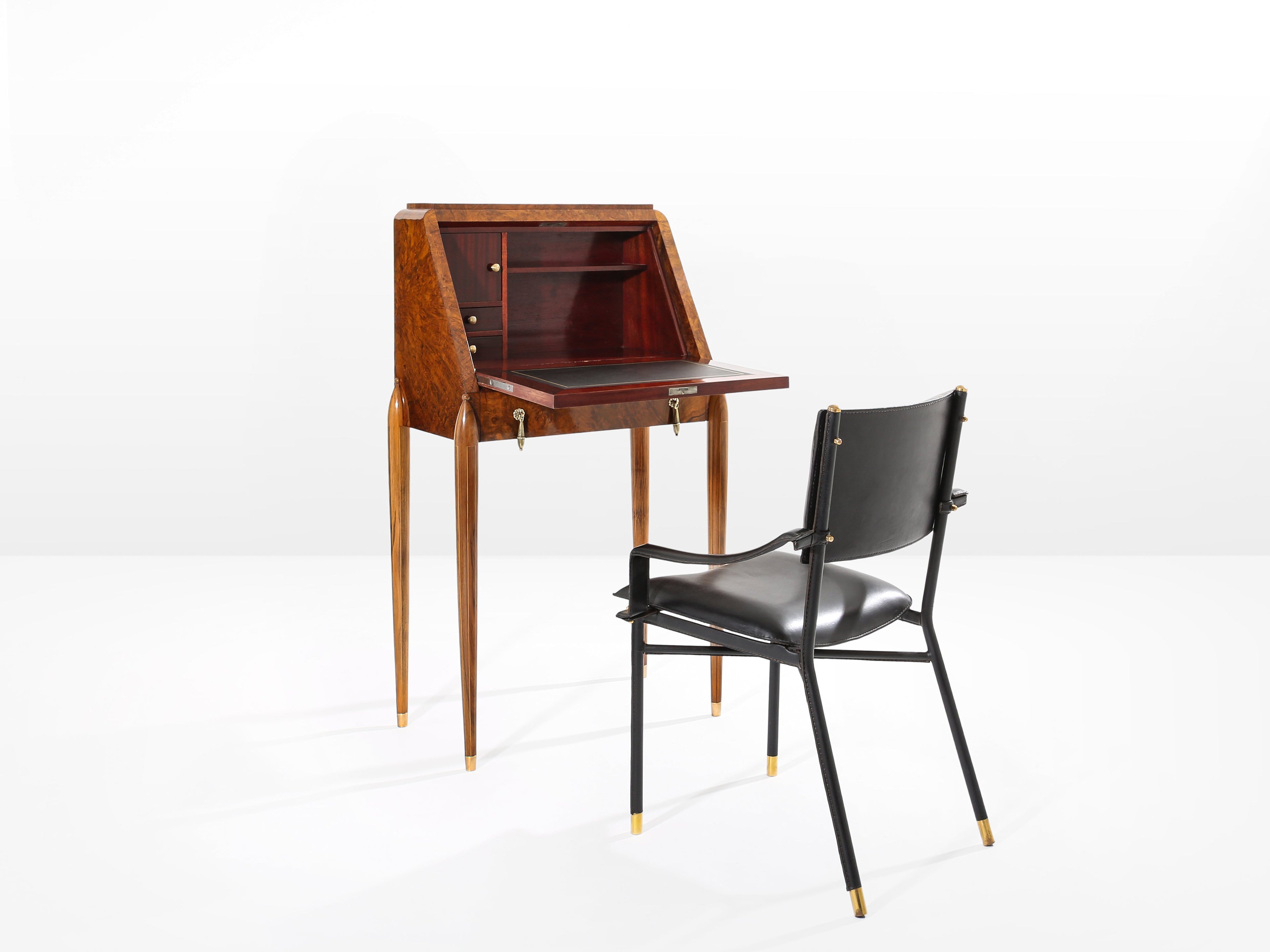 Paul Iribe attr. amboyna burl cabinet secretary desk circa 1920